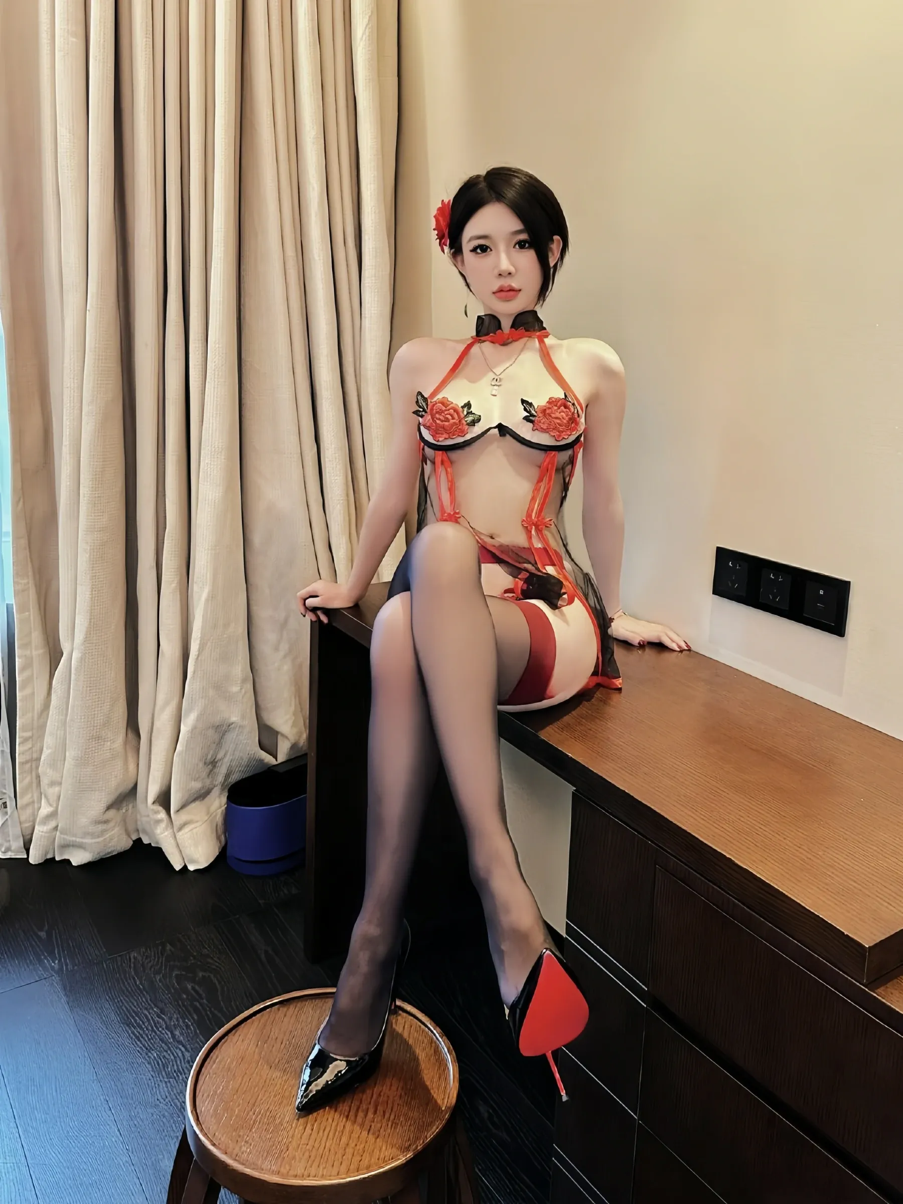 黎允熙baby - 红色蕾丝清纯妹 [55P]插图9