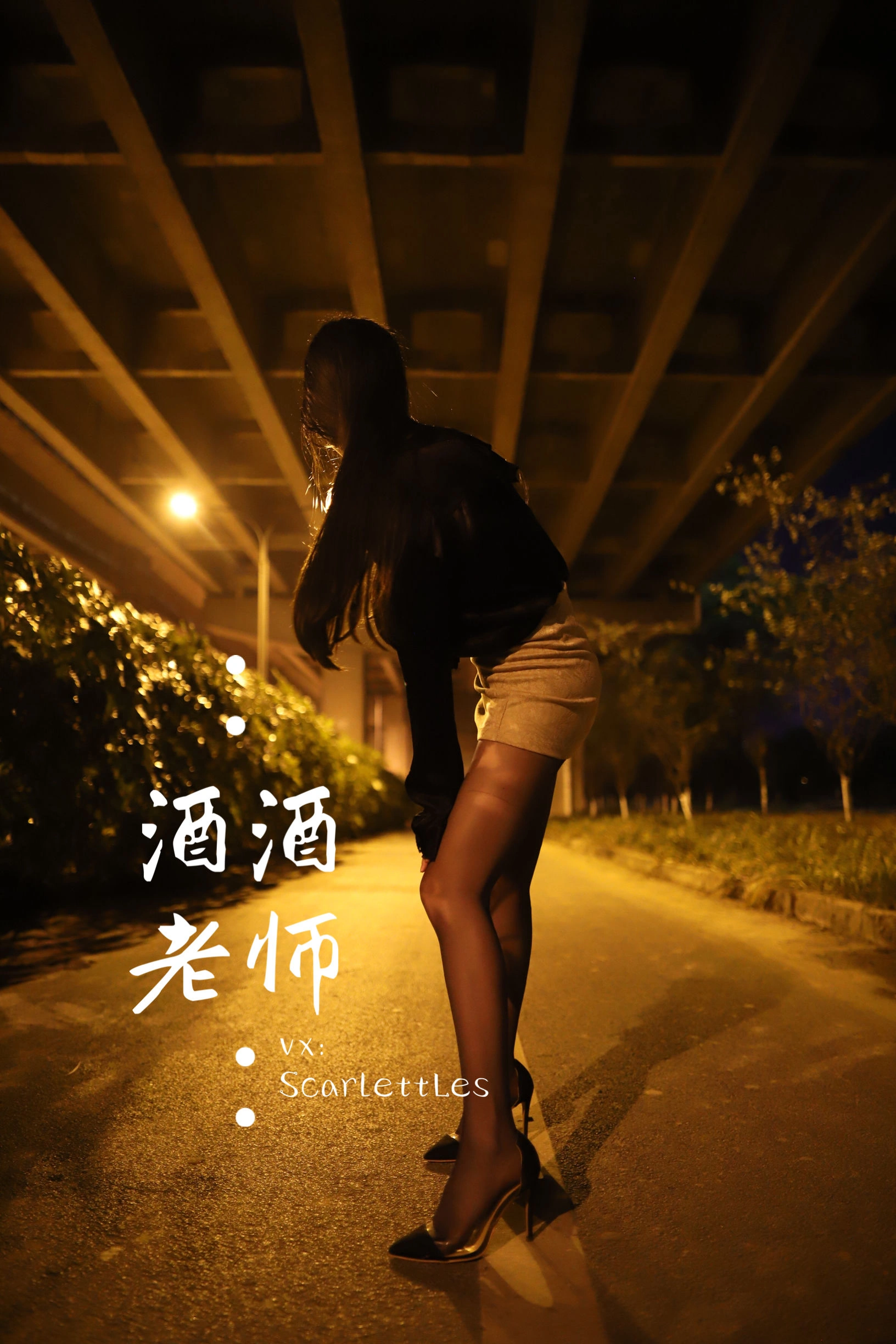 酒酒老师 – 桥下的户外丝袜课堂插图5