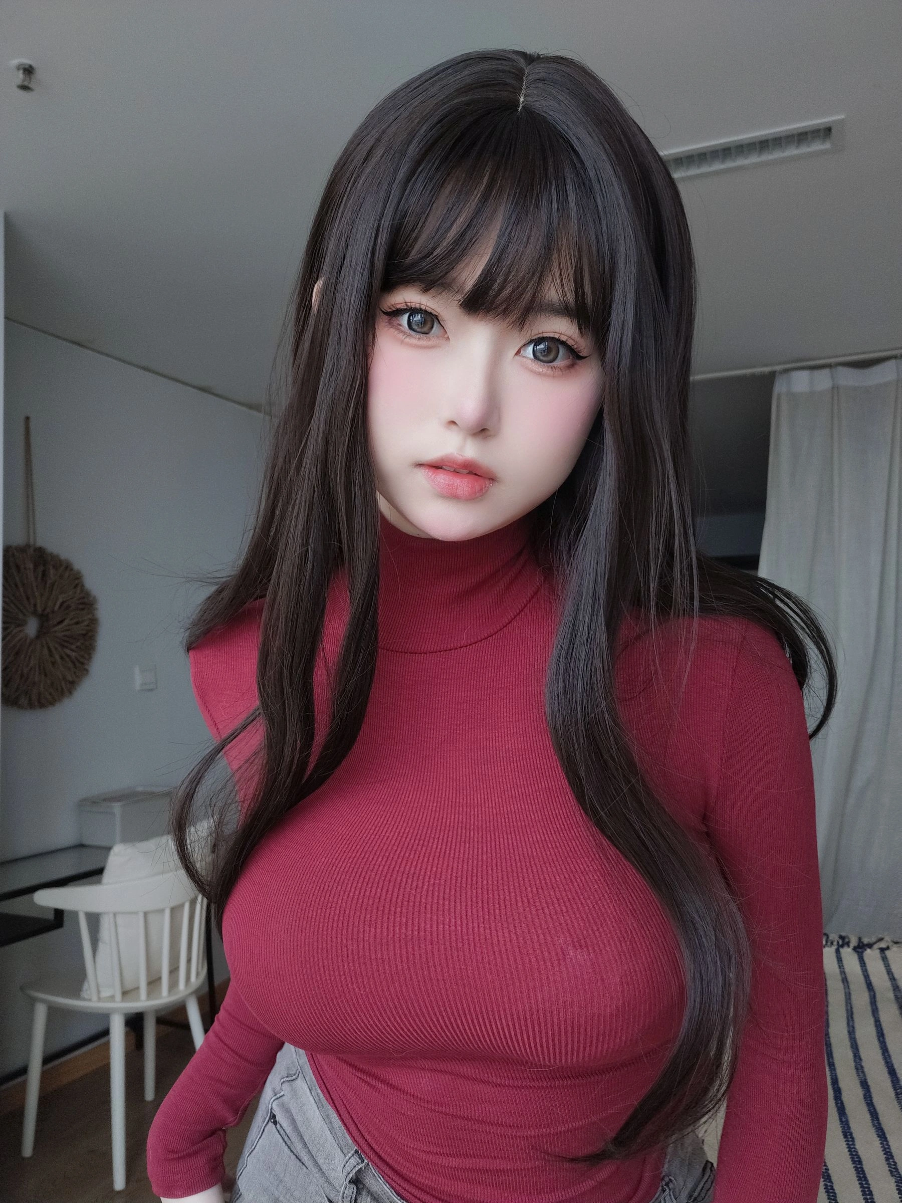女主K – 红色毛衣的丰满妹妹高清在线免费欣赏–微密图社-微密图社