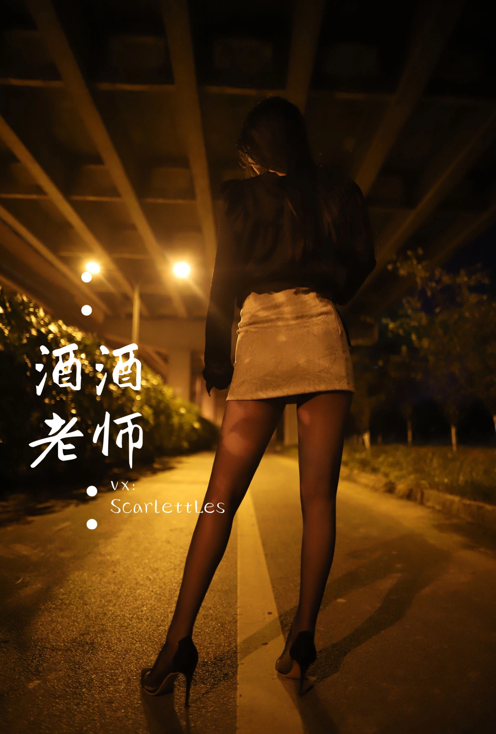 酒酒老师 – 桥下的户外丝袜课堂插图3