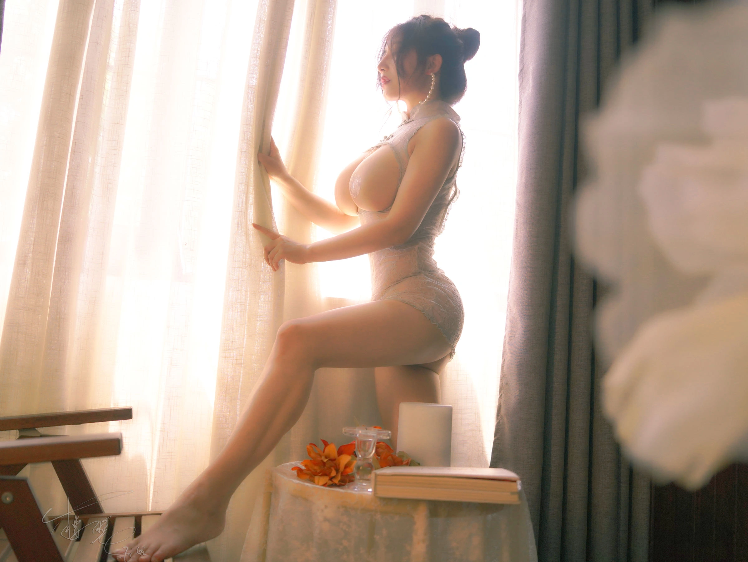 网络红人樱晚gigi – 拂动了谁的窗纱插图1