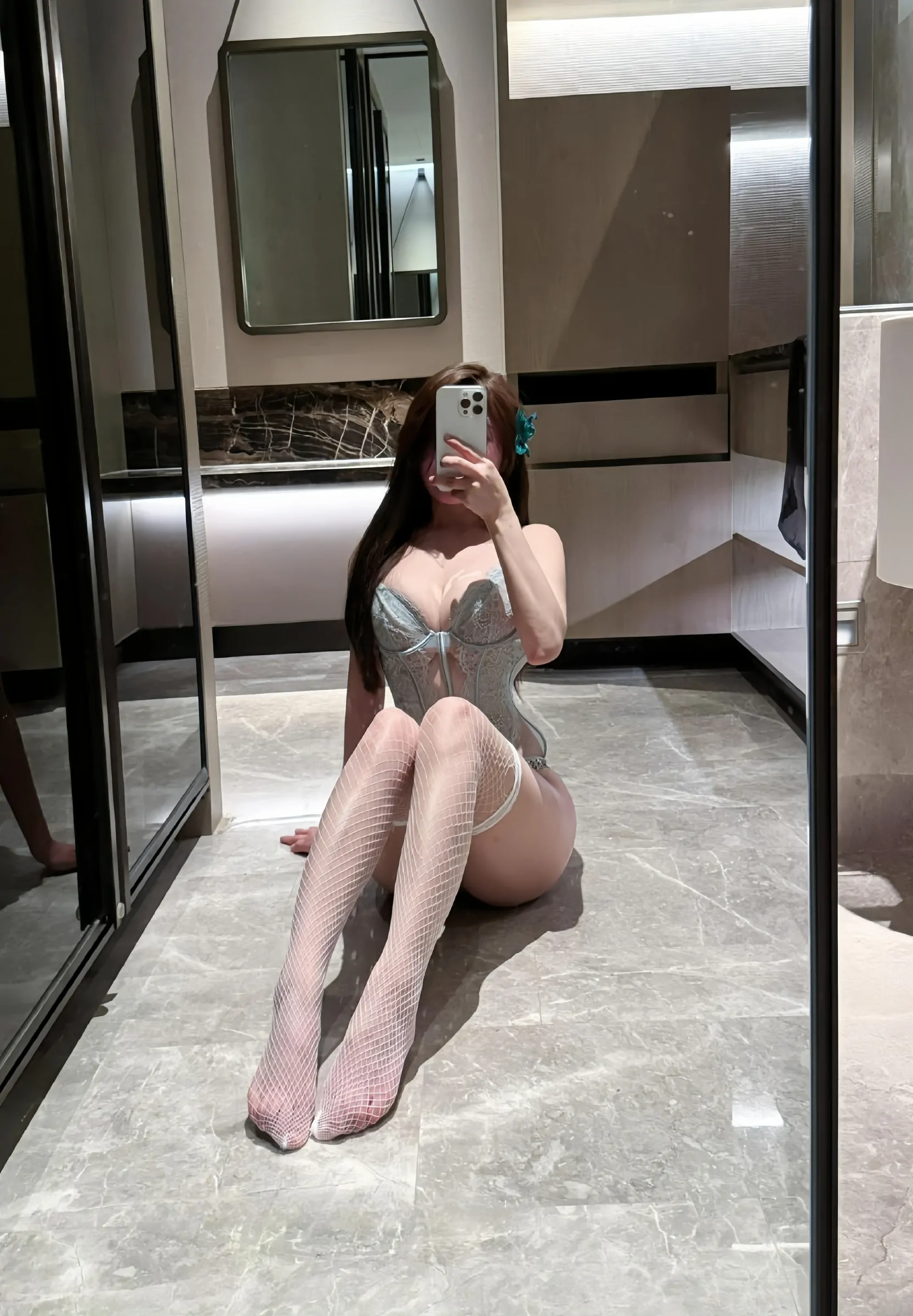 奔跑的晶螺儿 - 性感情趣蕾丝半腿白网丝 [24P]插图5