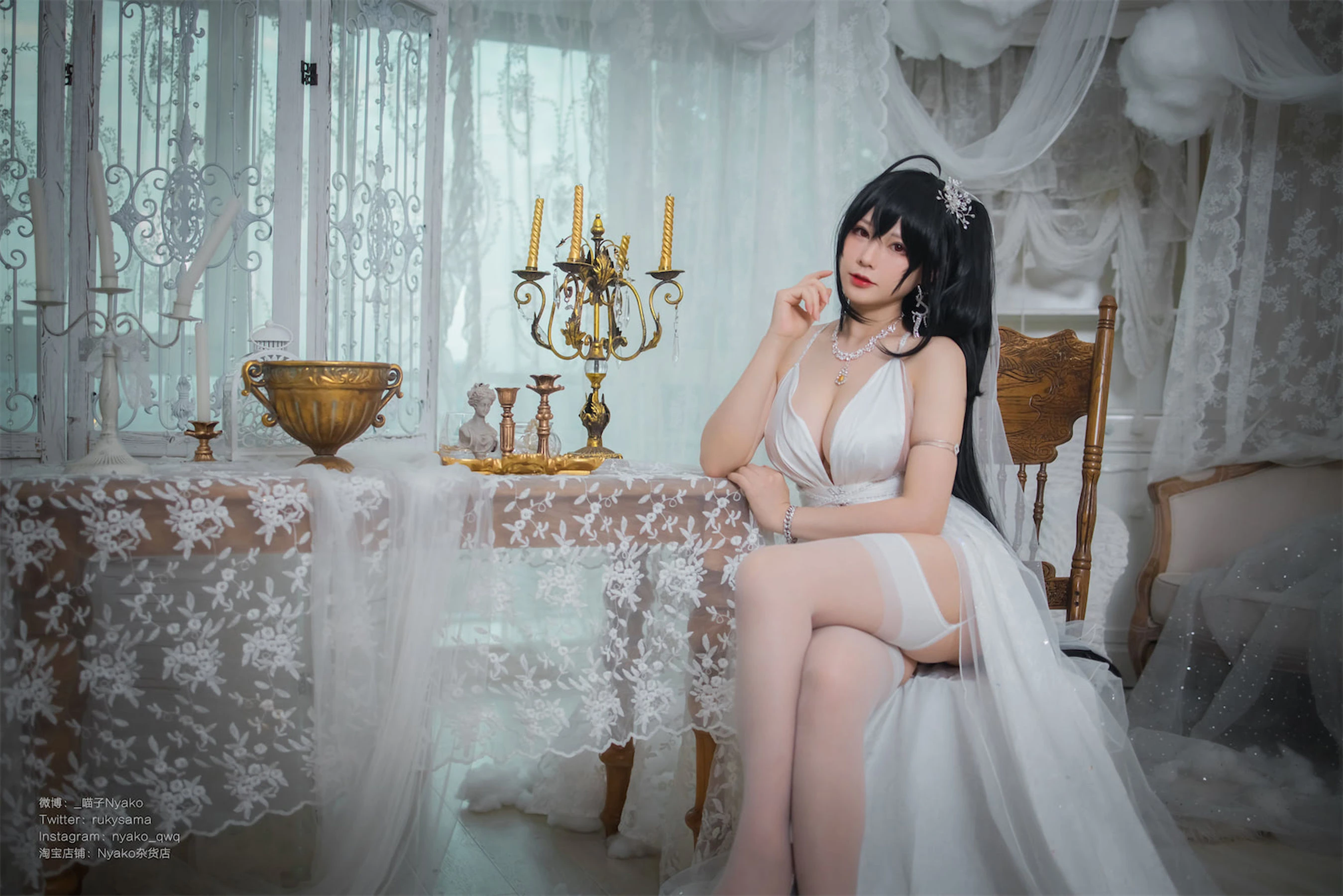 萌妹子Nyako喵子 – 大凤纯白婚纱 [65P]插图1