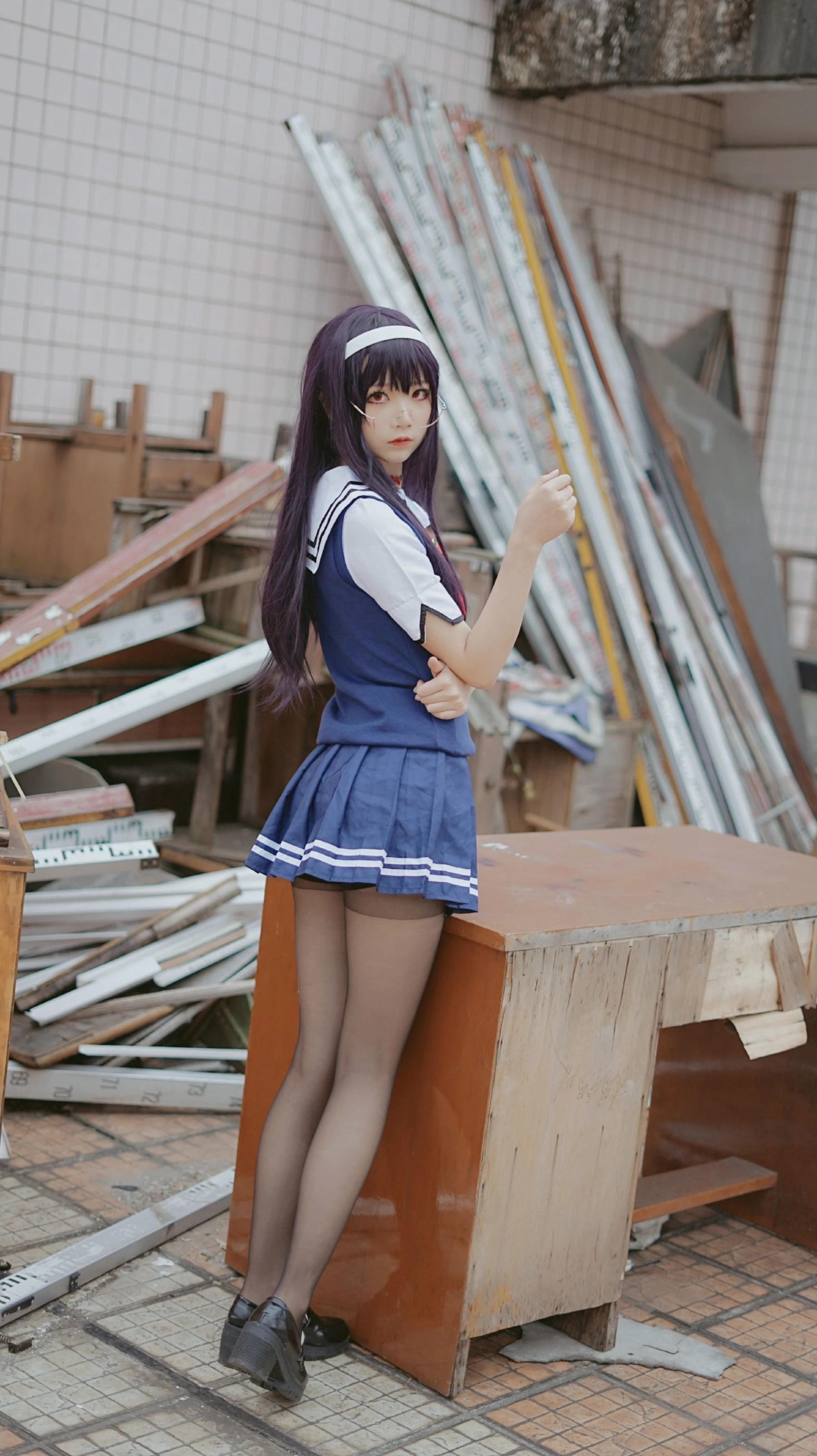 清纯少女五更百鬼 – 学姐校服插图3