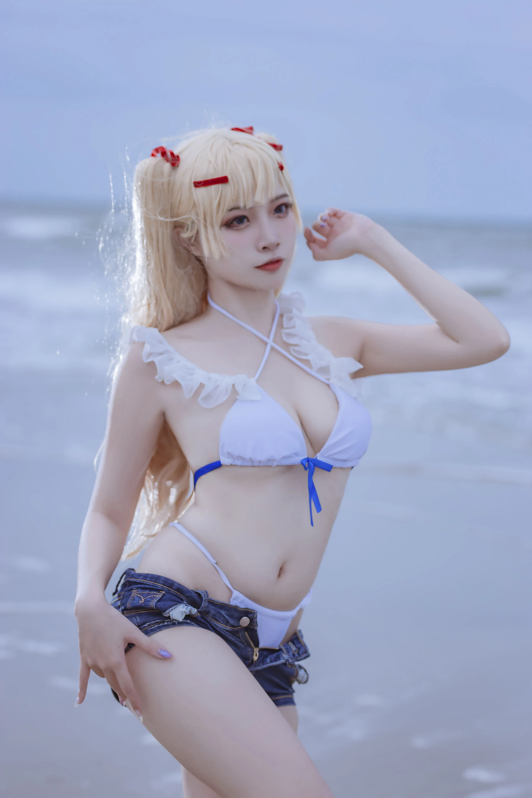 人气Coser二佐Nisa – 碧蓝 苏塞克斯泳装 [20P]插图2
