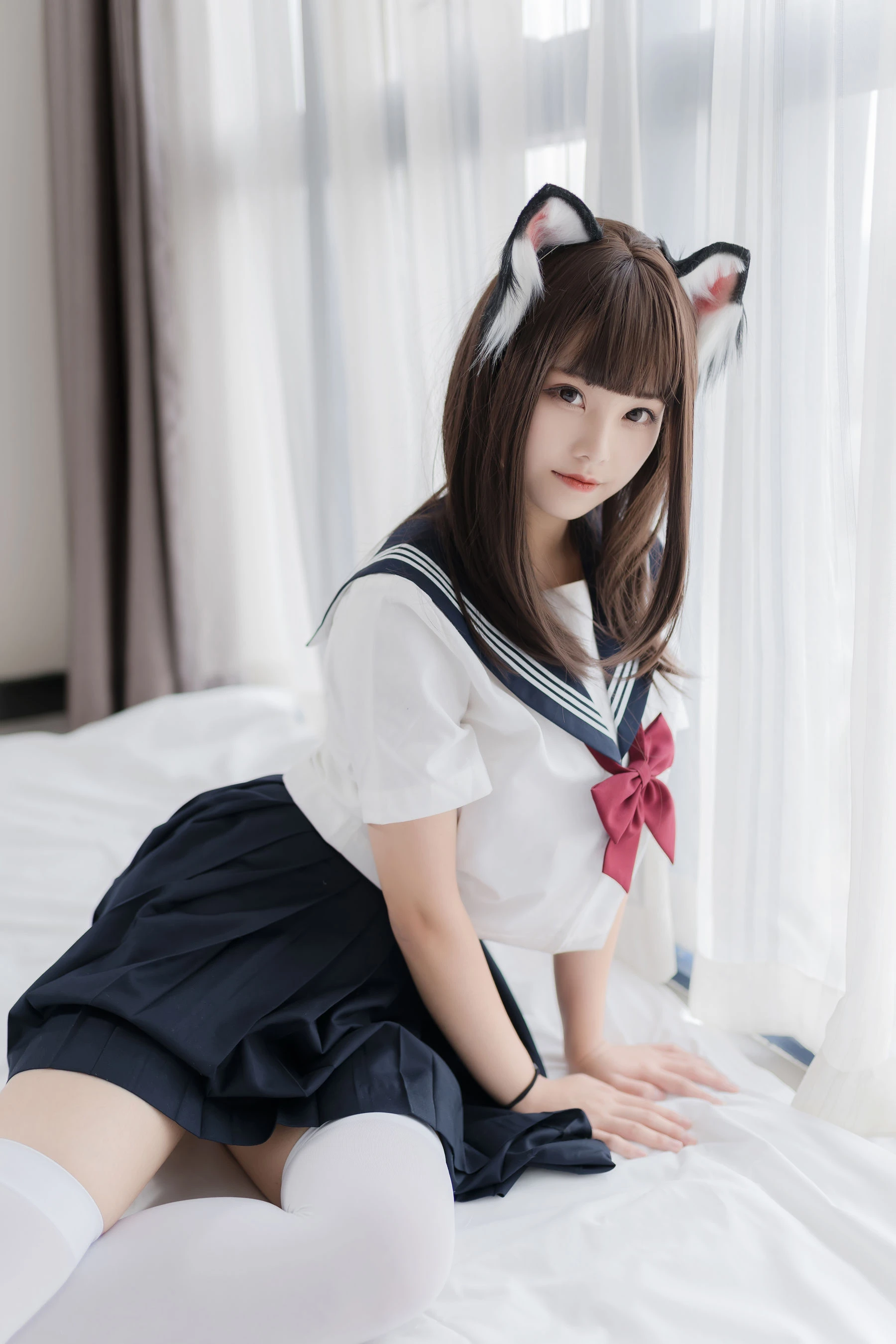 萌系小姐姐蜜汁猫裘 猫耳JK高清在线免费欣赏–微密图社-微密图社