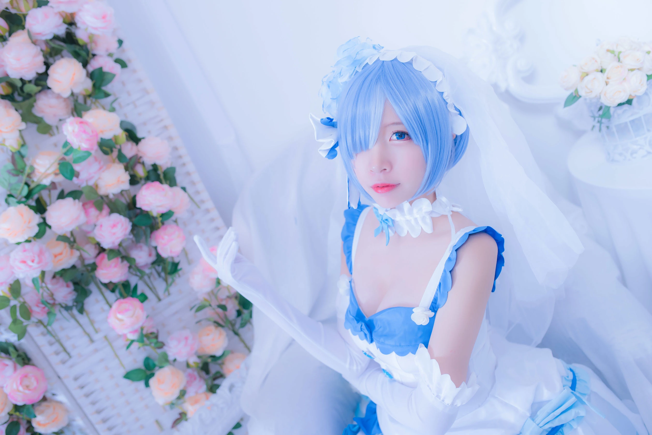 人气Coser二佐Nisa 雷姆花嫁插图4