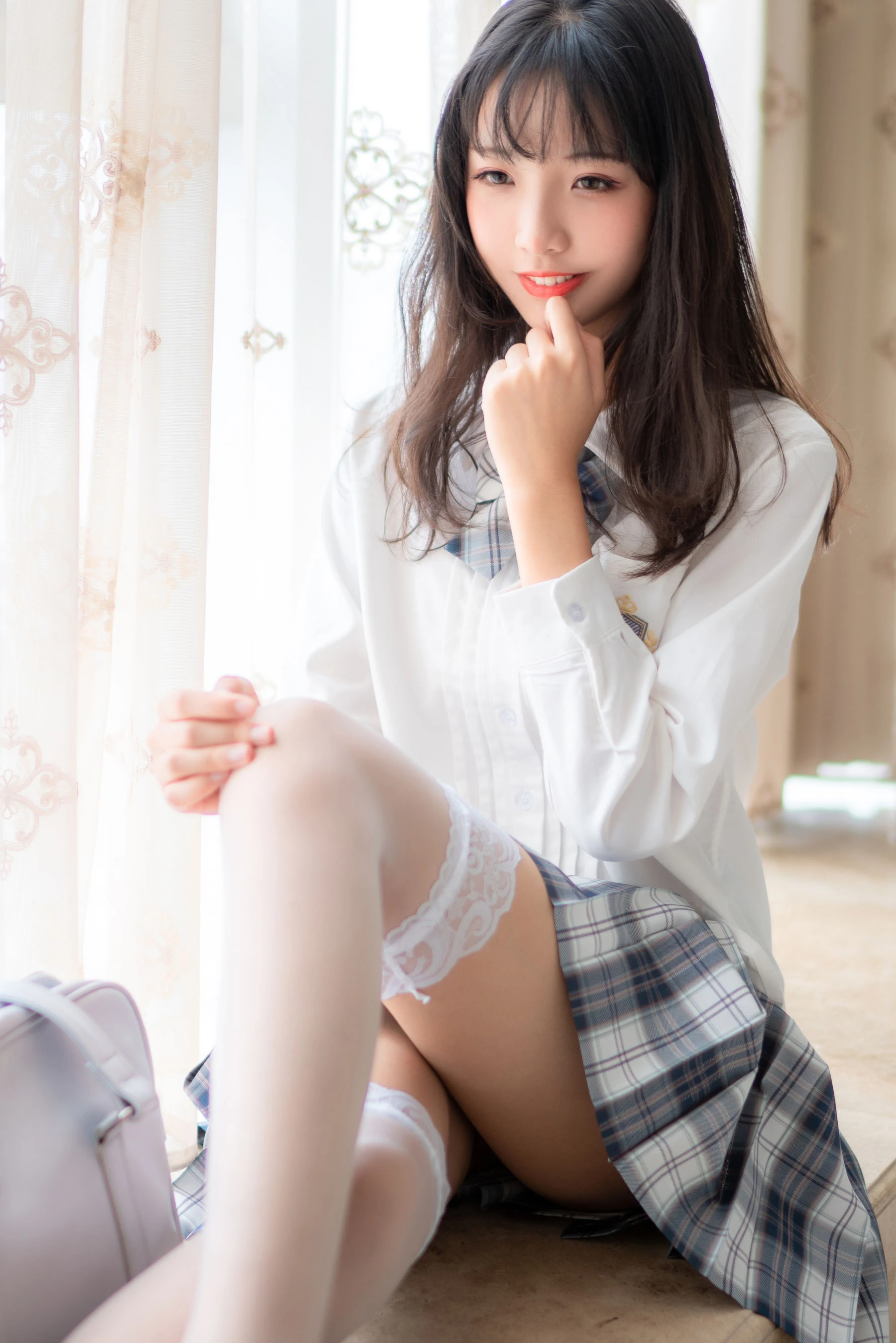 清纯妹子西瓜 – JK格子裙 [23P]插图1