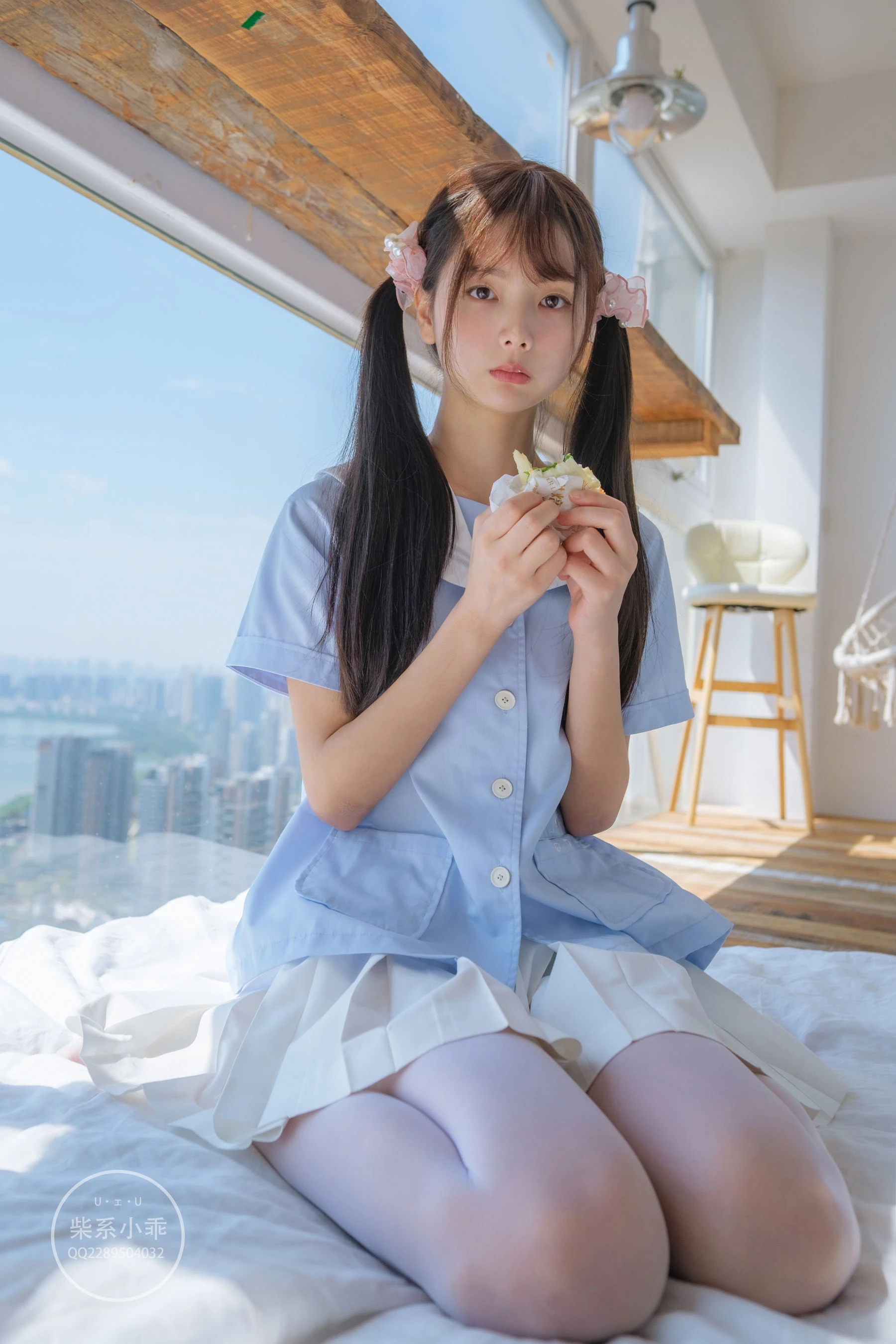 柴系小乖(稚乖画册) – 晴空 白丝双马尾高清在线免费欣赏–微密图社-微密图社