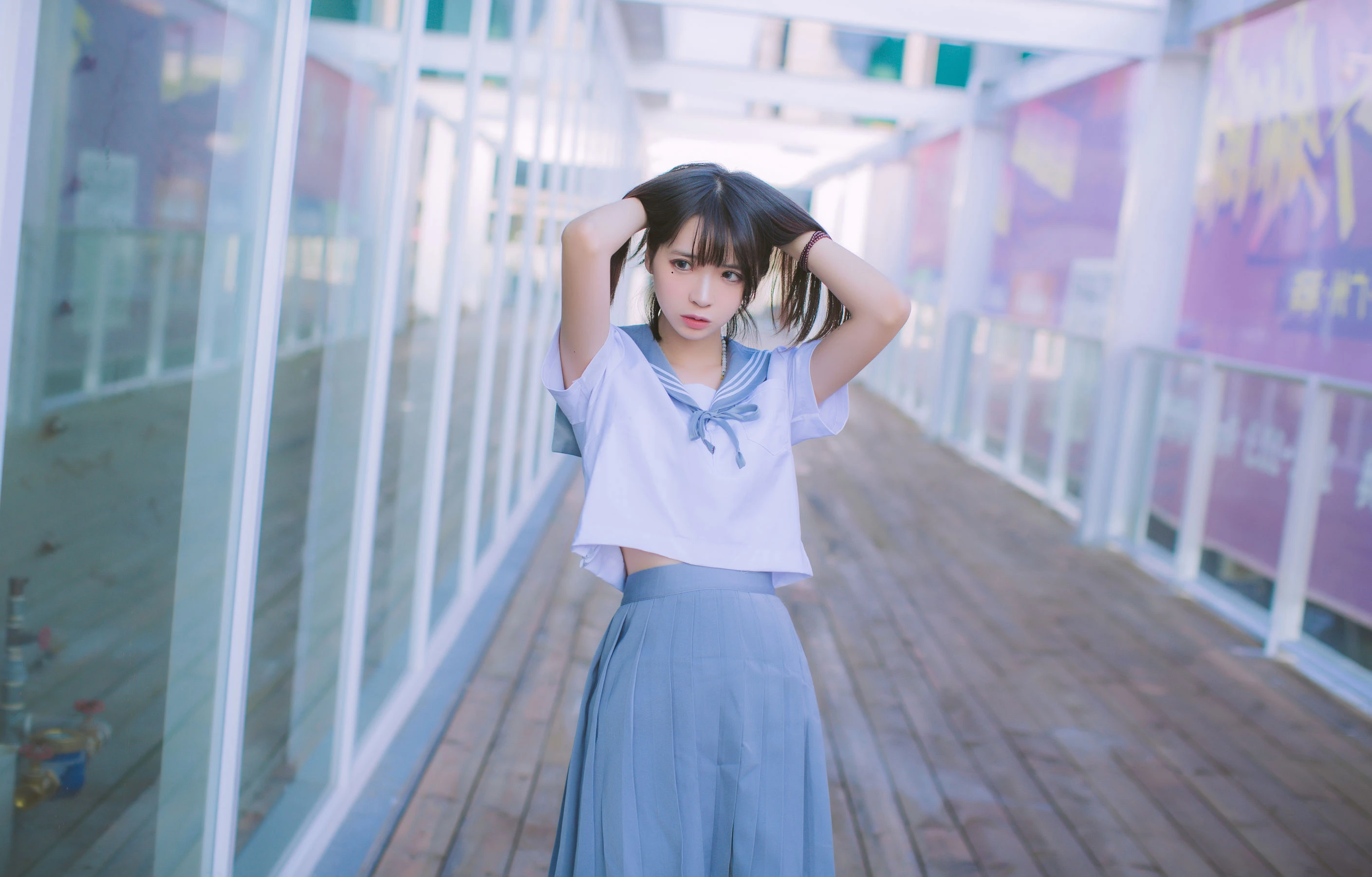 疯猫ss 海边蓝白水手服高清在线免费欣赏–微密图社-微密图社