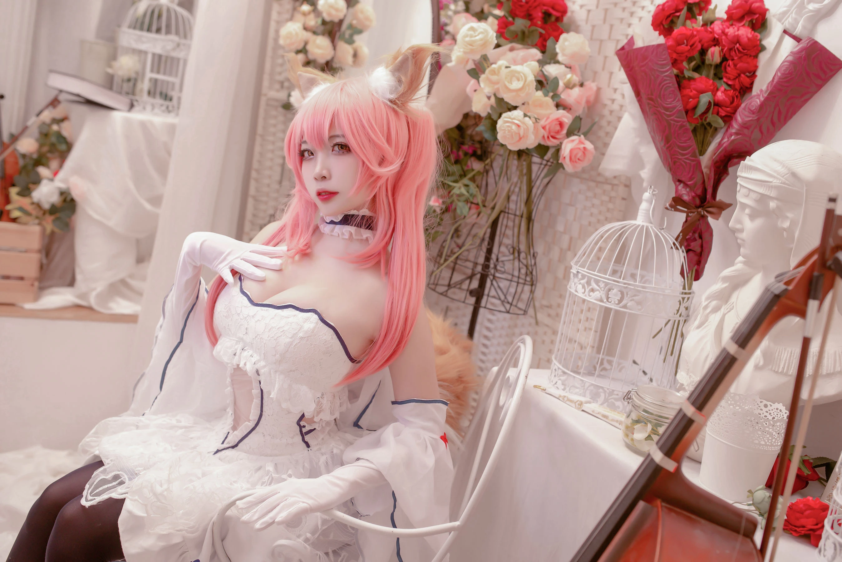 人气Coser二佐Nisa – fate玉藻前婚纱插图2