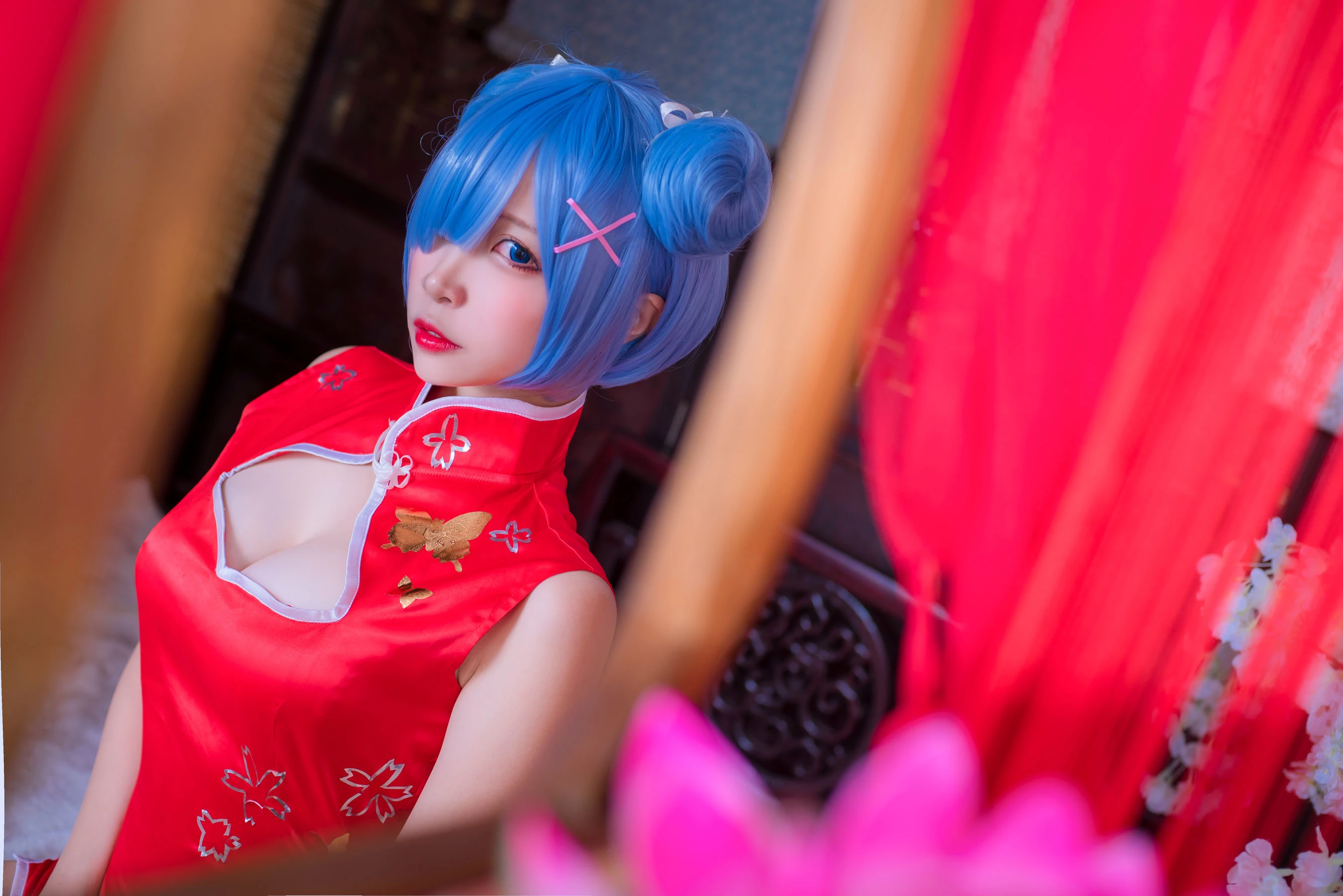 人气Coser二佐Nisa 蕾姆旗袍插图3