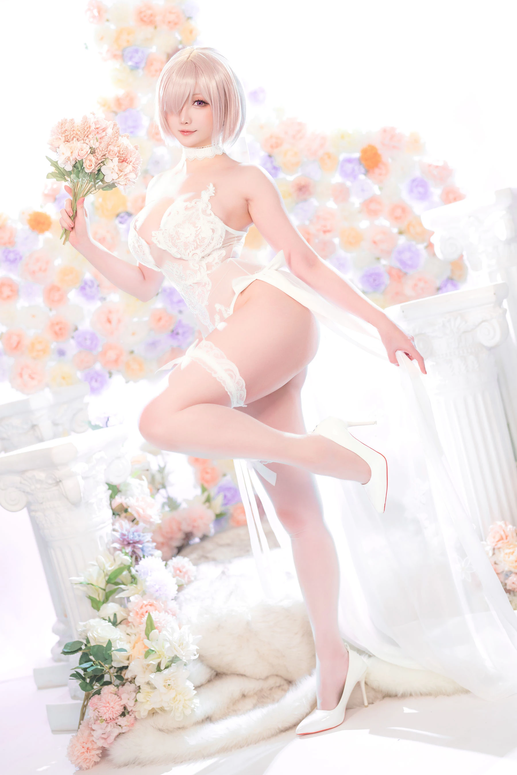 Coser小姐姐星之迟迟 – 玛修同人婚纱 [78P]插图3