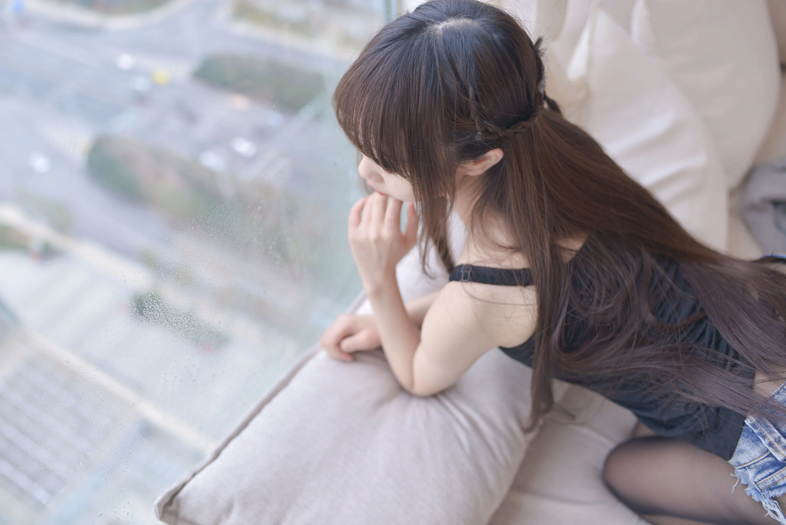 Cos小姐姐雪琪 牛仔黑丝大姐姐插图4
