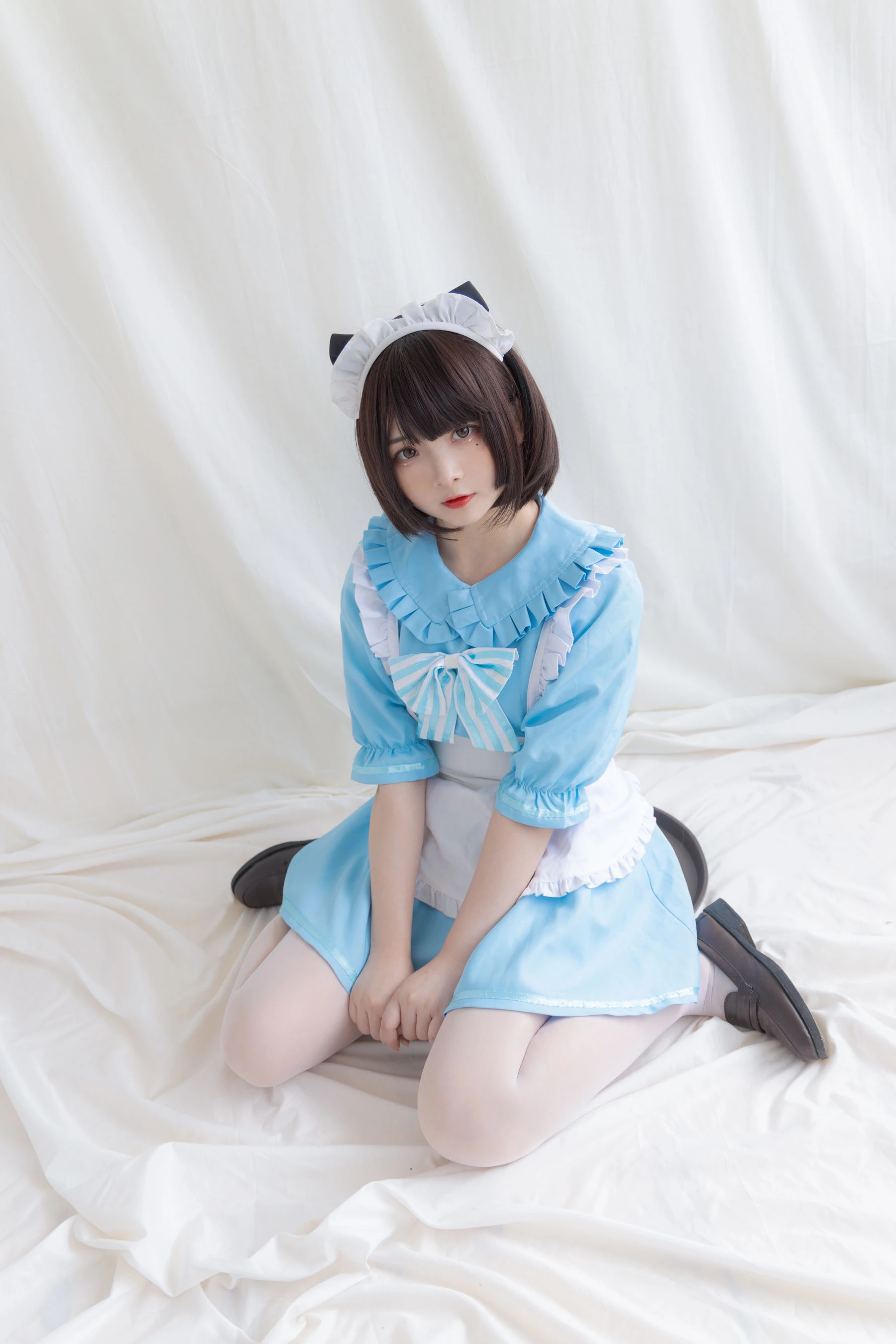 二次元美女古川kagura – 蓝色小猫女仆插图7