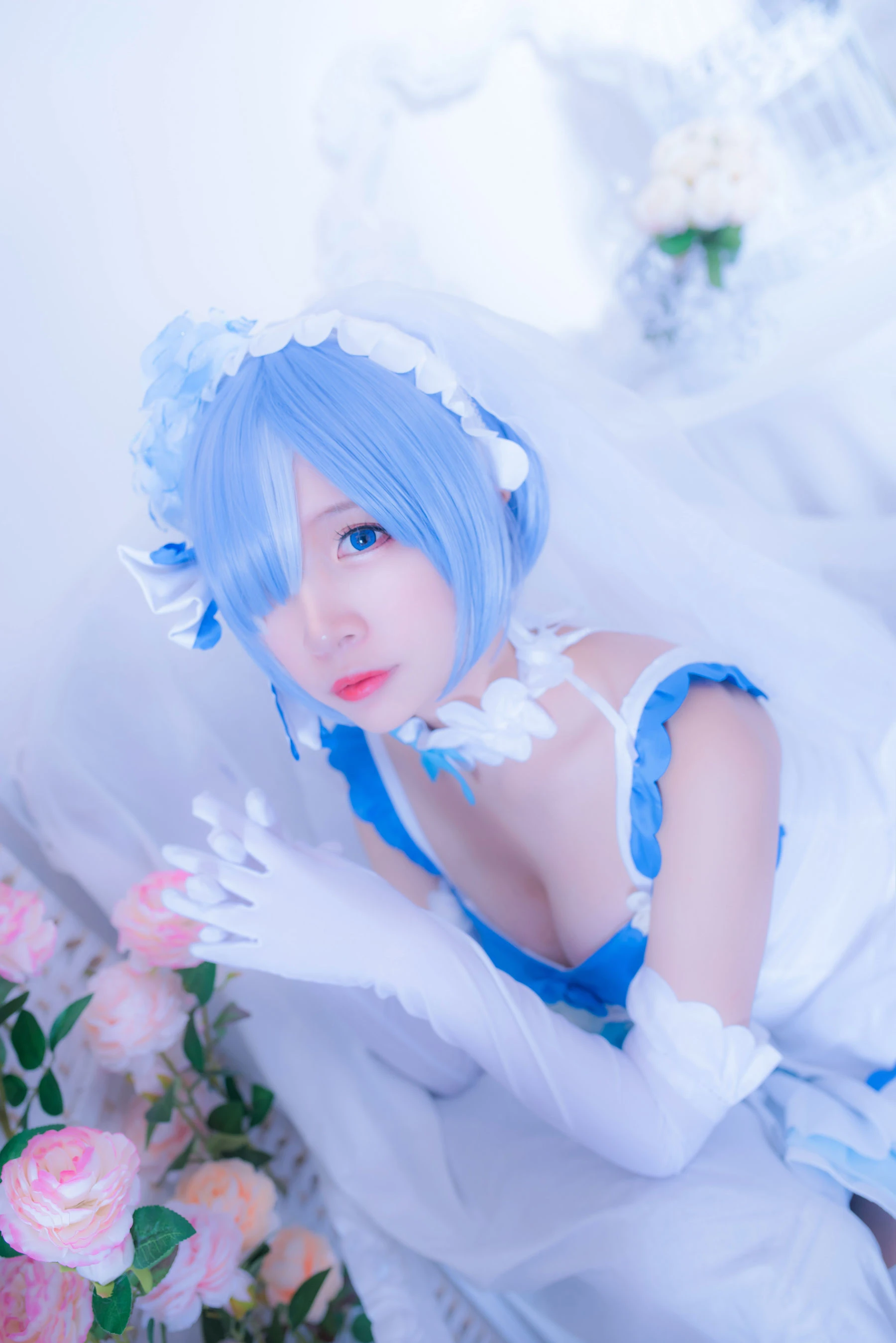 人气Coser二佐Nisa 雷姆花嫁插图2
