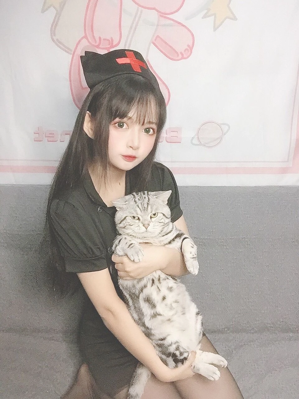 大眼萌妹黑猫猫OvO – 护士喵插图8