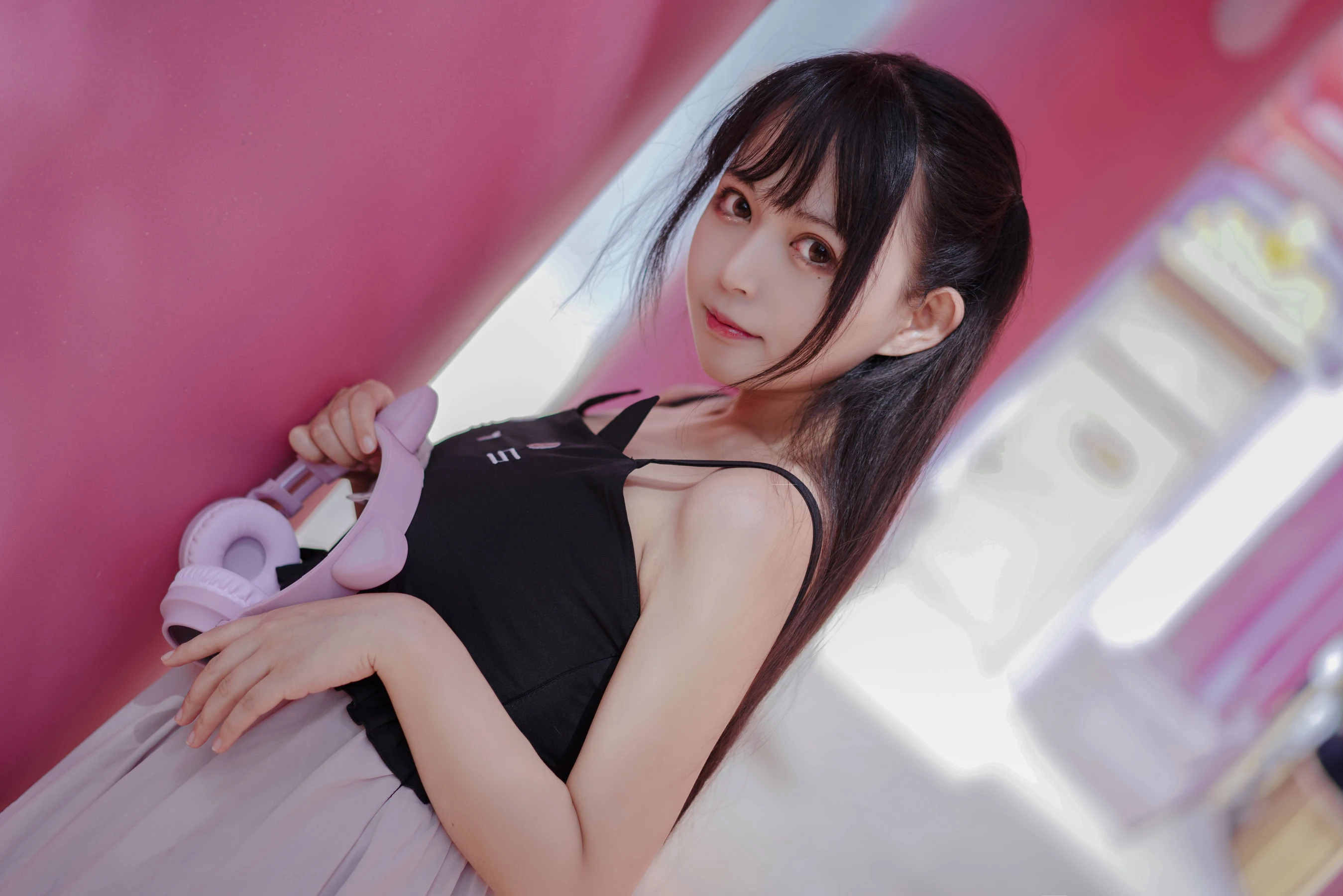 大眼萌妹黑猫猫OvO – pink插图2