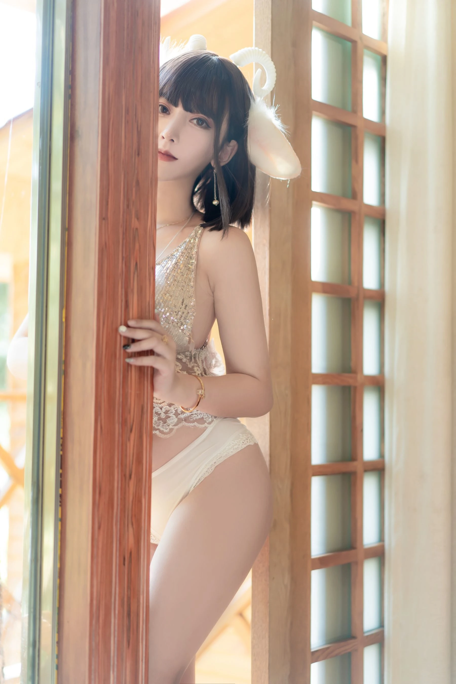 斗鱼米线线sama写真 喵小羊插图7