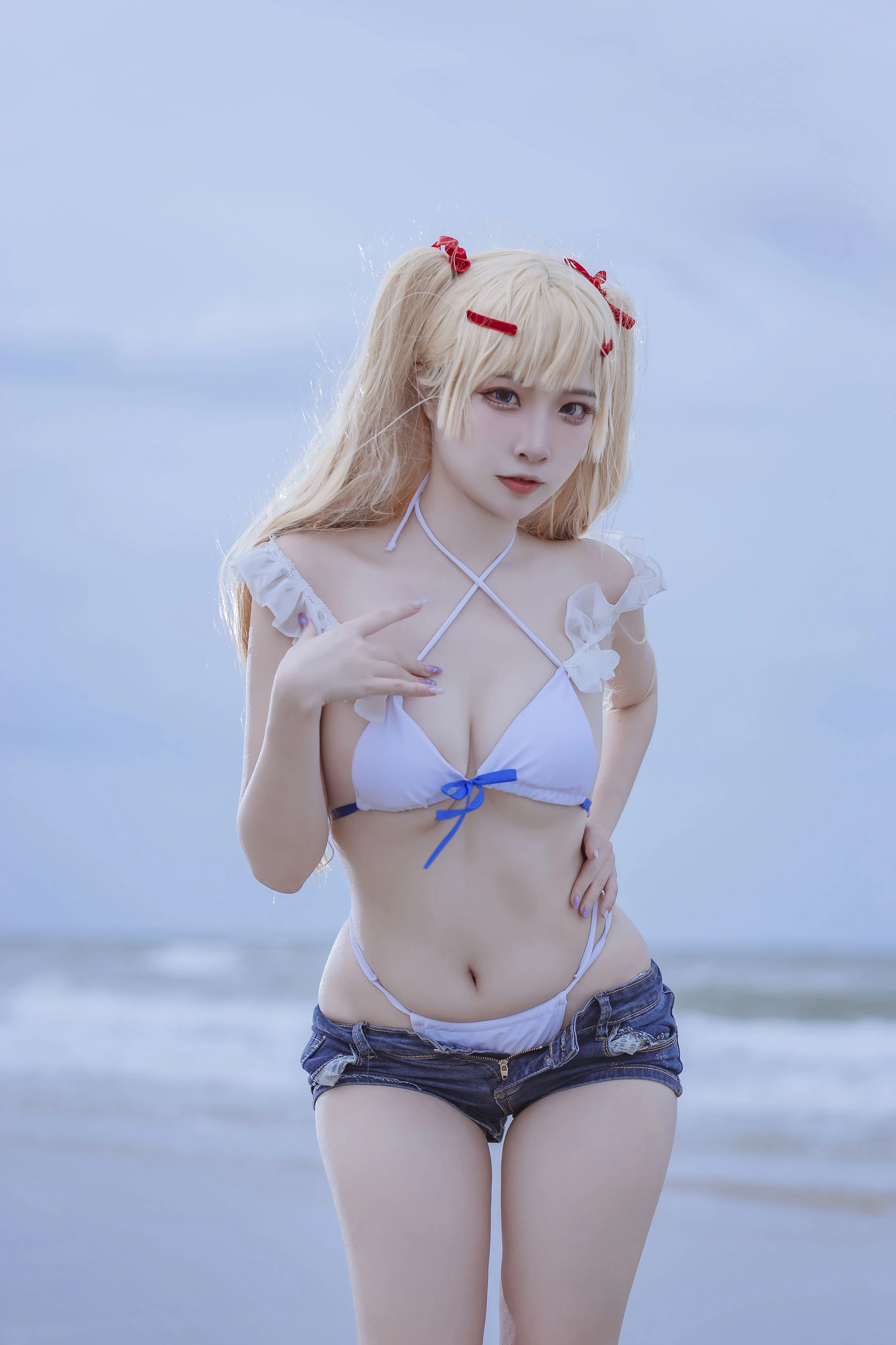 人气Coser二佐Nisa – 碧蓝 苏塞克斯泳装 [20P]插图5