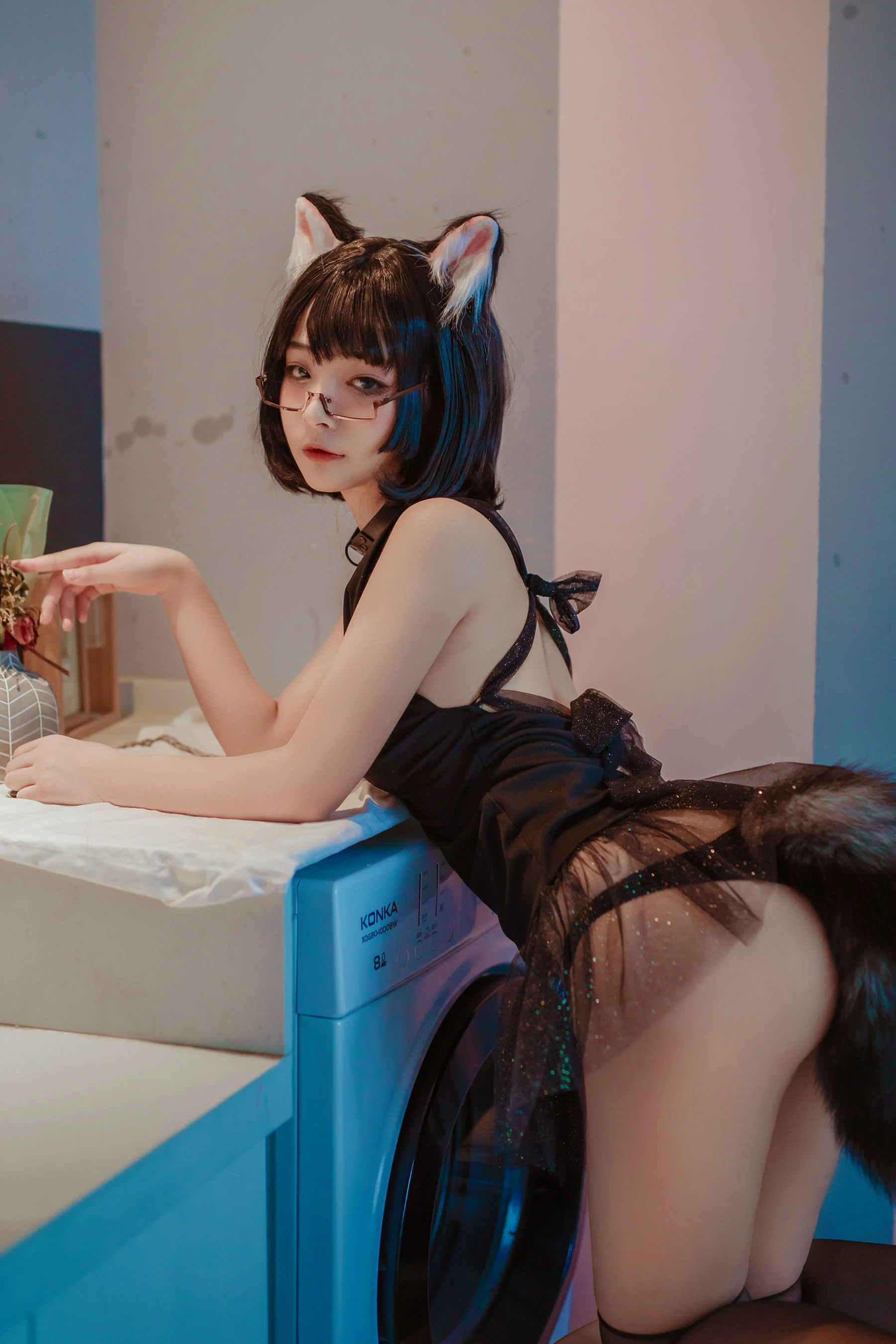 yuuhui玉汇 – 猫猫头黑裙子 [10P]插图6