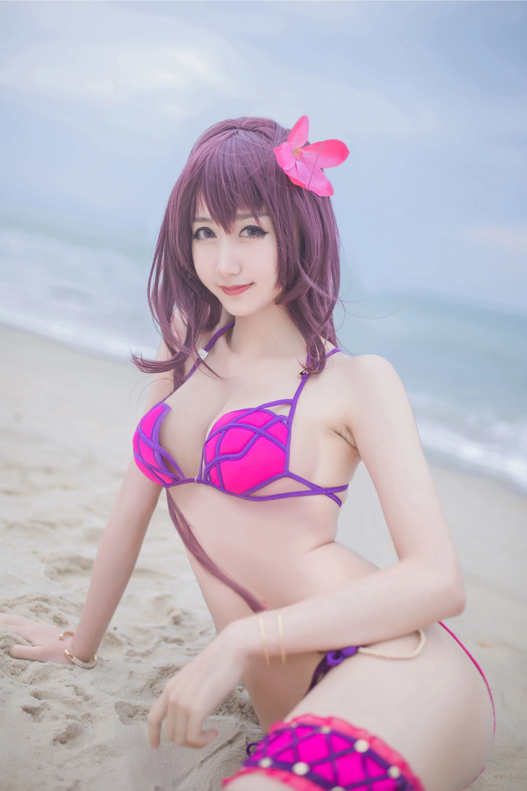 [萝莉COS] 木绵绵OwO – 沙滩斯卡哈 [21P]插图6