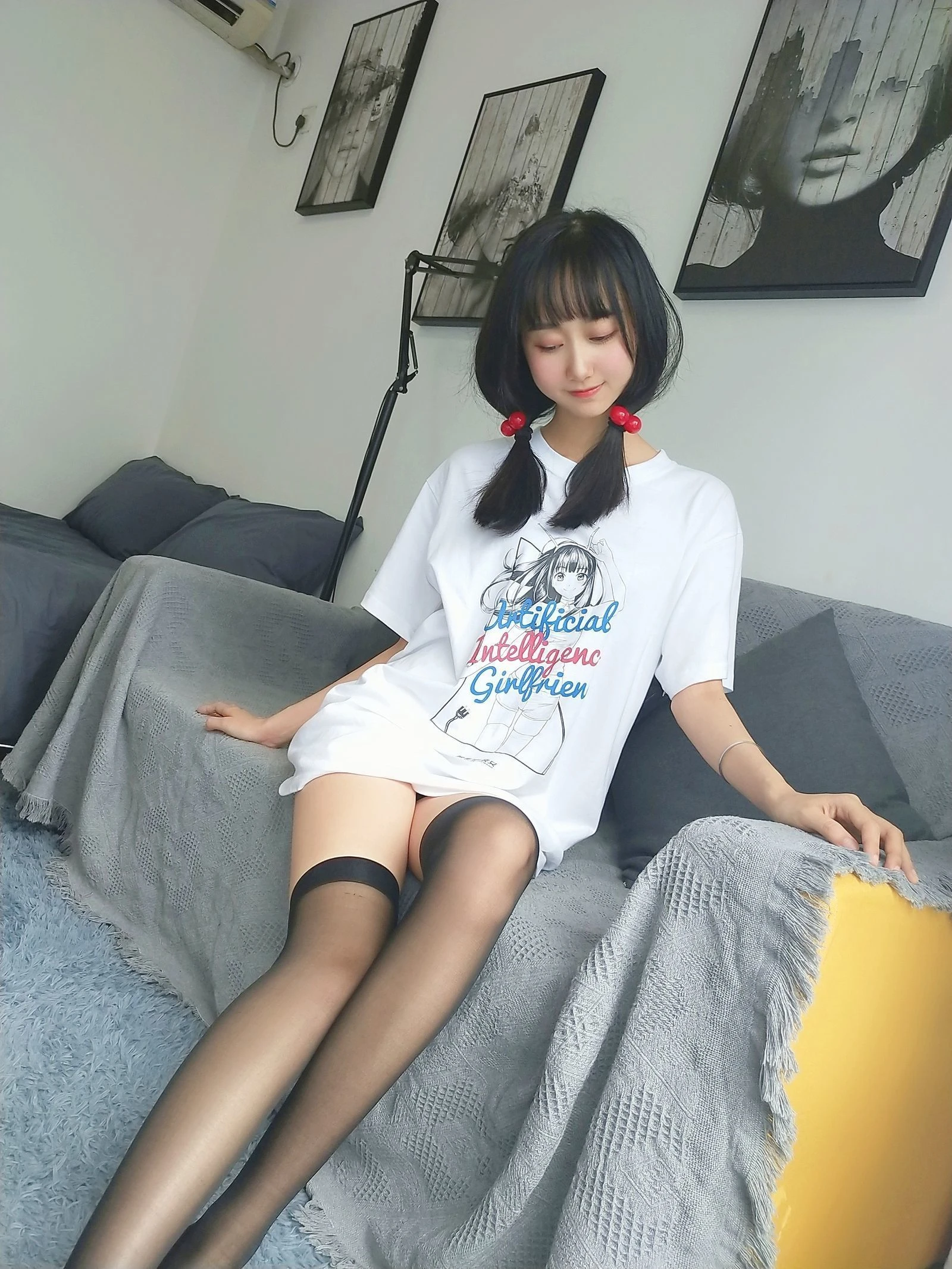 萌系小姐姐木绵绵OwO – 智能型彼女 T恤插图1