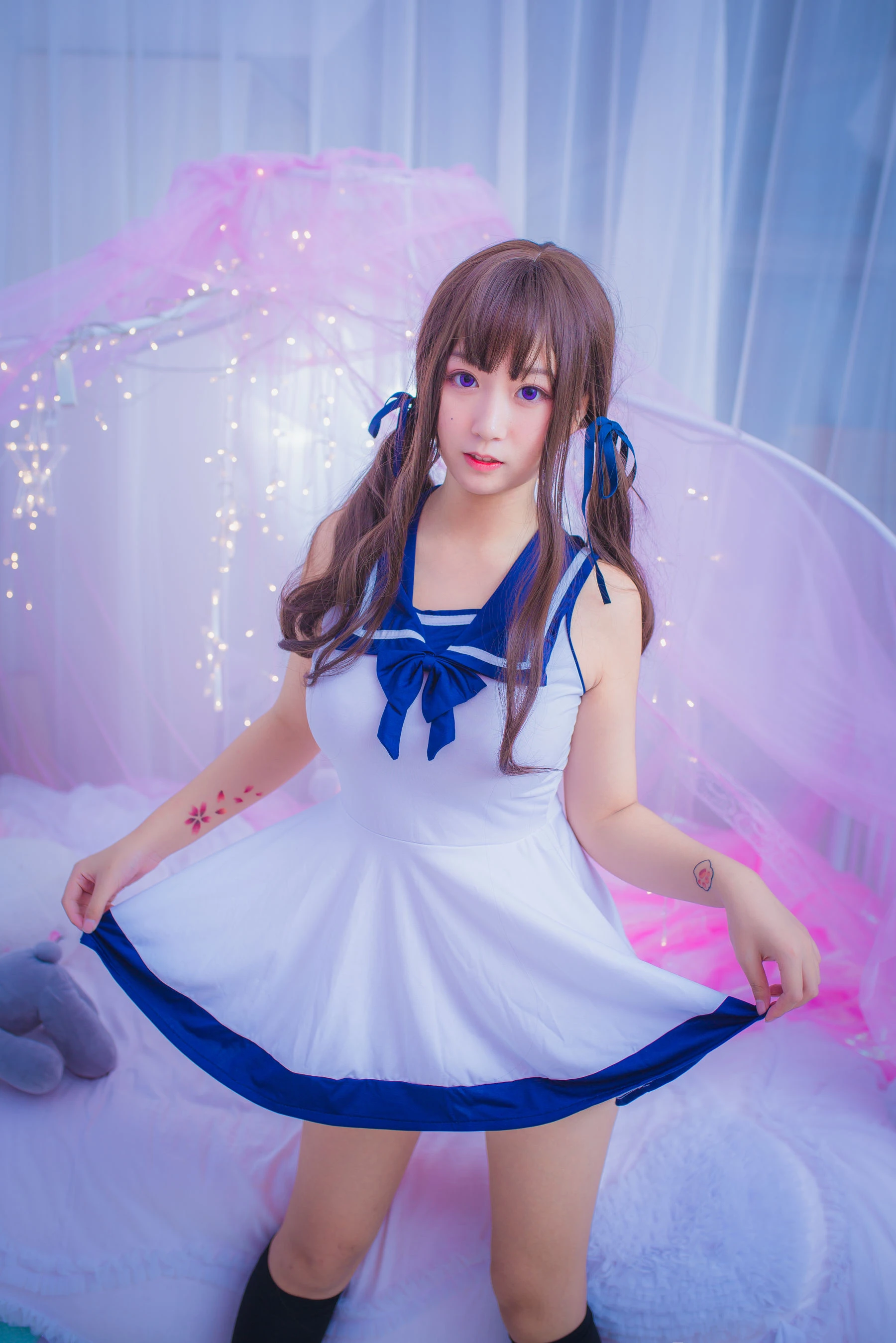 巨乳猫九酱Sakura – 连衣水手服插图5