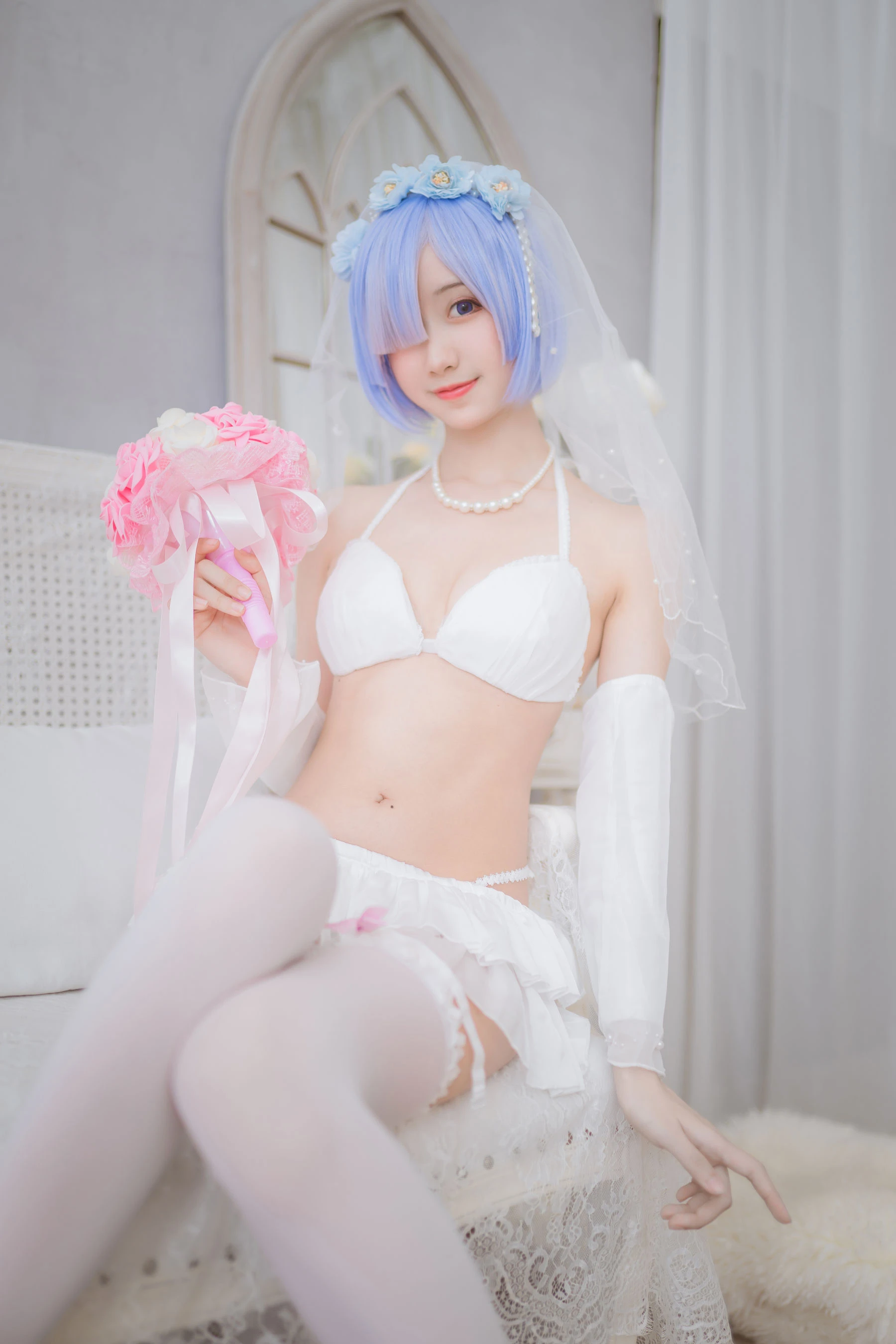萌系小姐姐木绵绵OwO – 蕾姆婚纱插图2