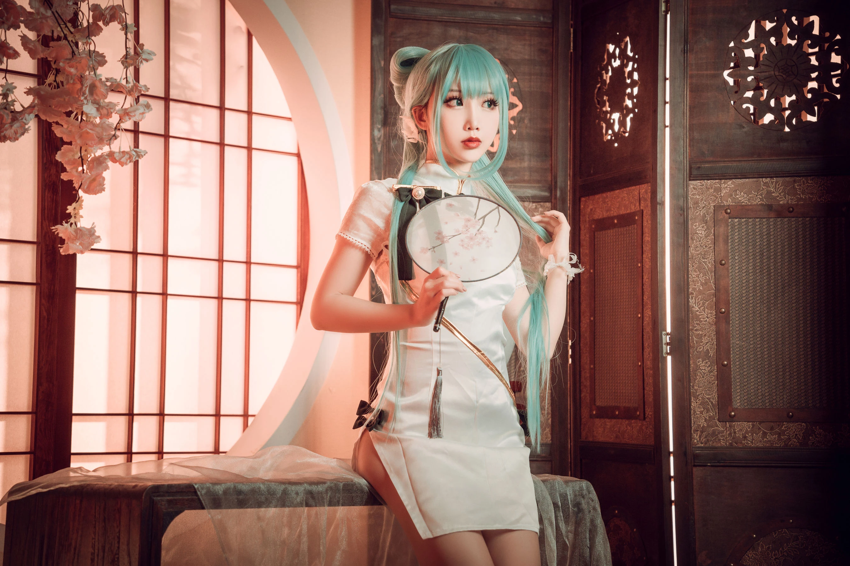 可爱人气Coser面饼仙儿 – 初音旗袍插图5