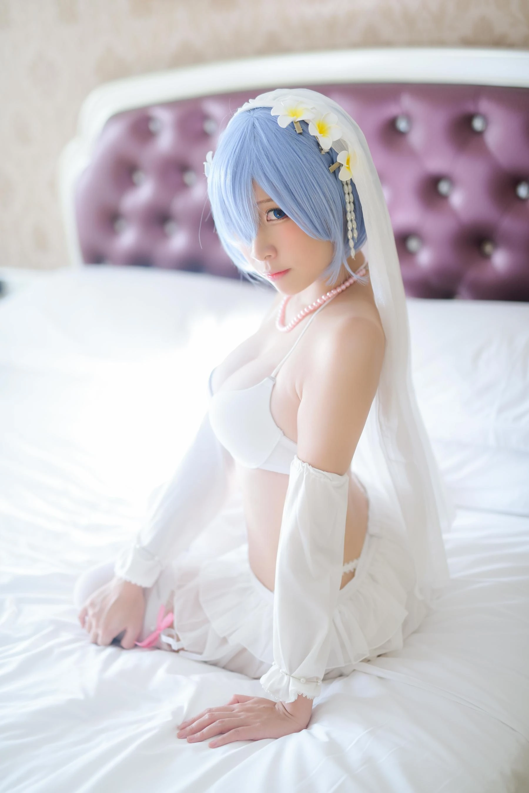 人气Coser二佐Nisa 蕾姆婚纱插图6