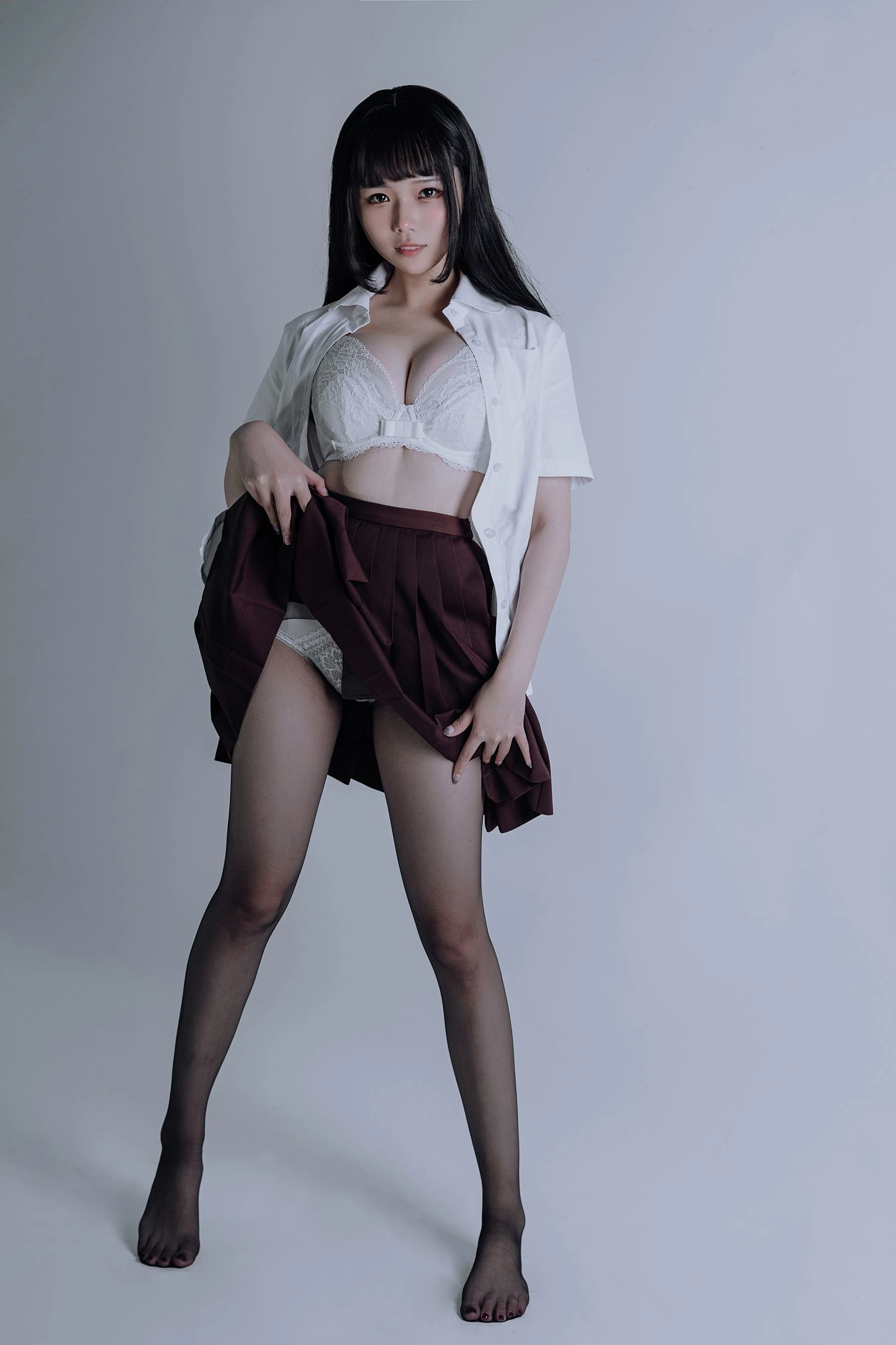 七月喵子 – JK黑丝插图1