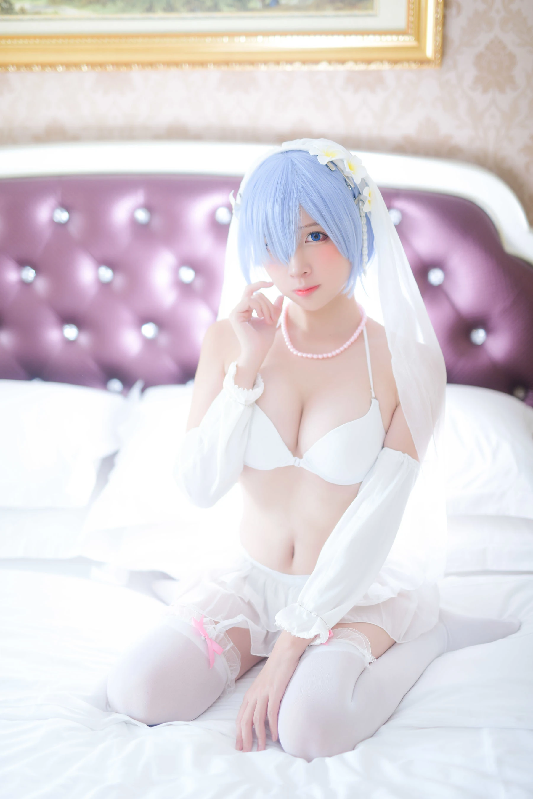 人气Coser二佐Nisa 蕾姆婚纱插图1