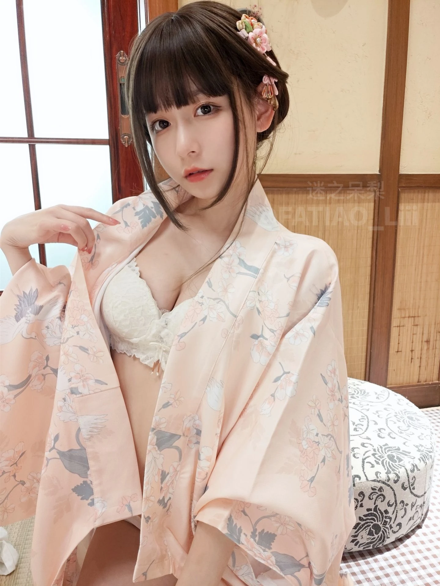 迷之呆梨(发条少女)[fantia] – ピンクの着物插图2