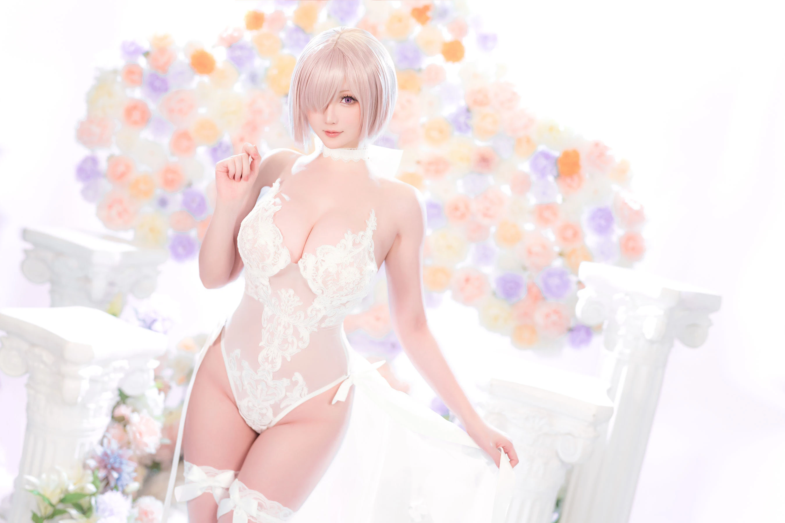 Coser小姐姐星之迟迟 – 玛修同人婚纱 [78P]插图1
