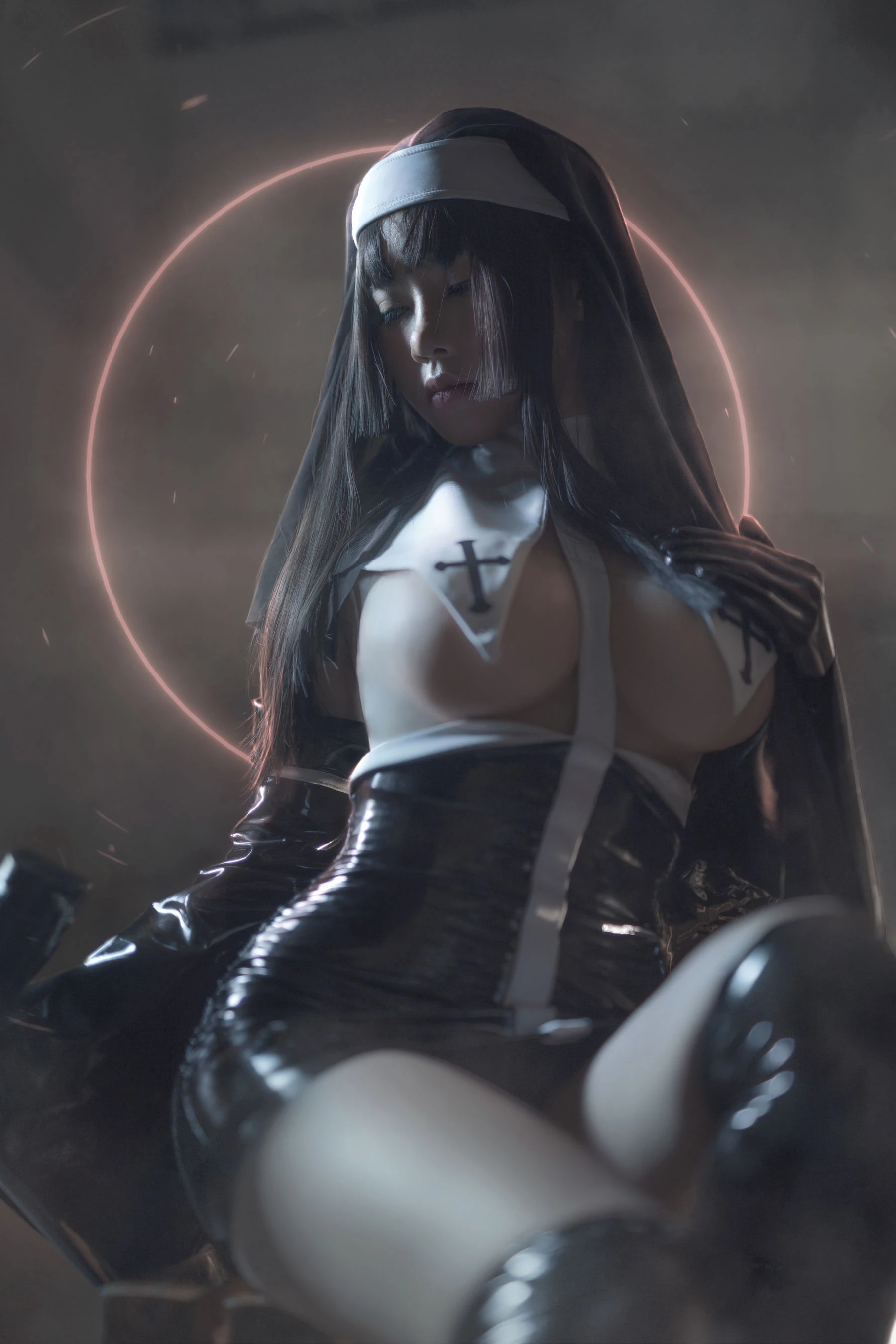 动漫博主uki雨季 – 修女黑胶衣插图4