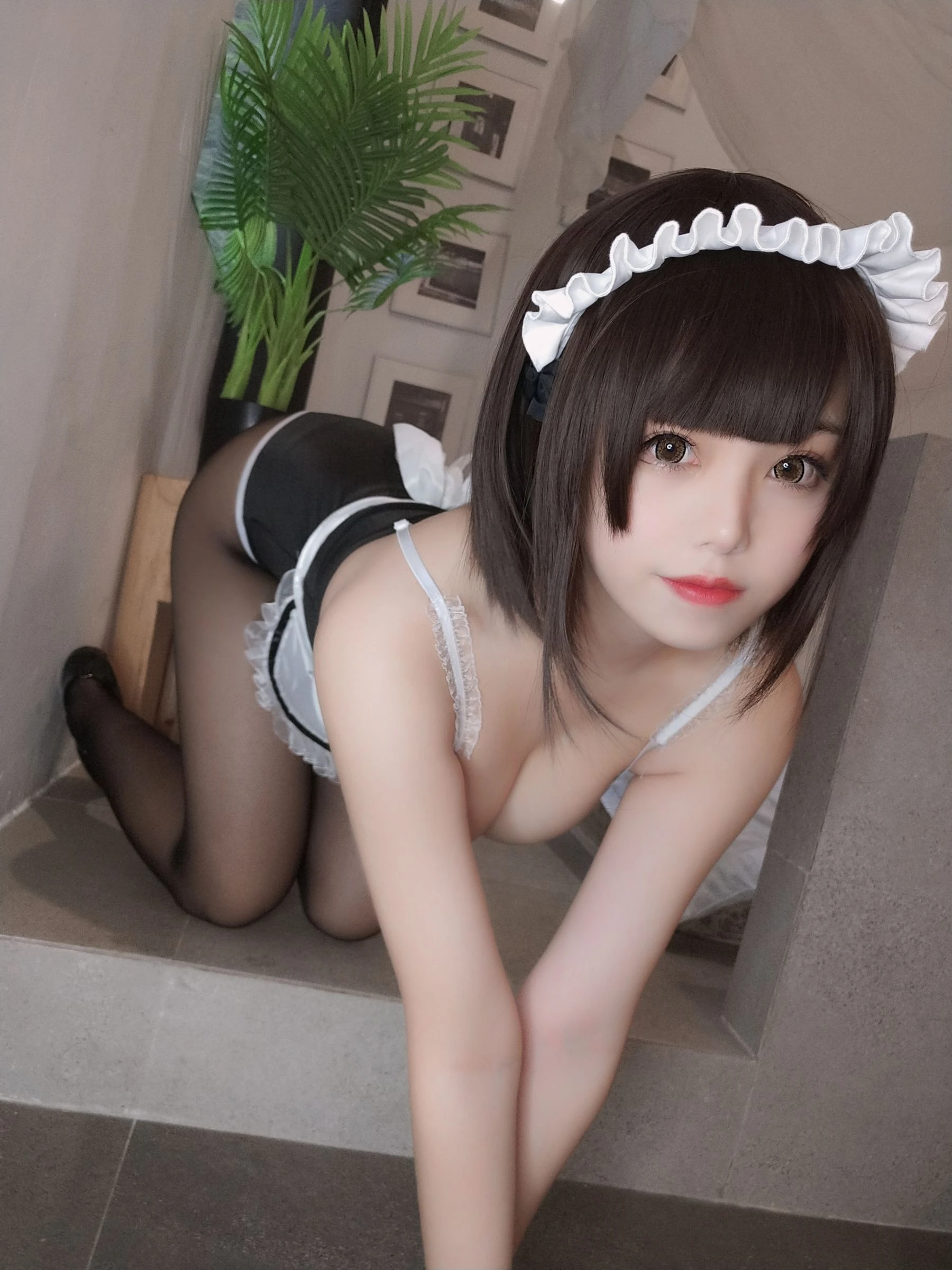 萌系小姐姐蜜汁猫裘 – 女仆 [42P]插图4