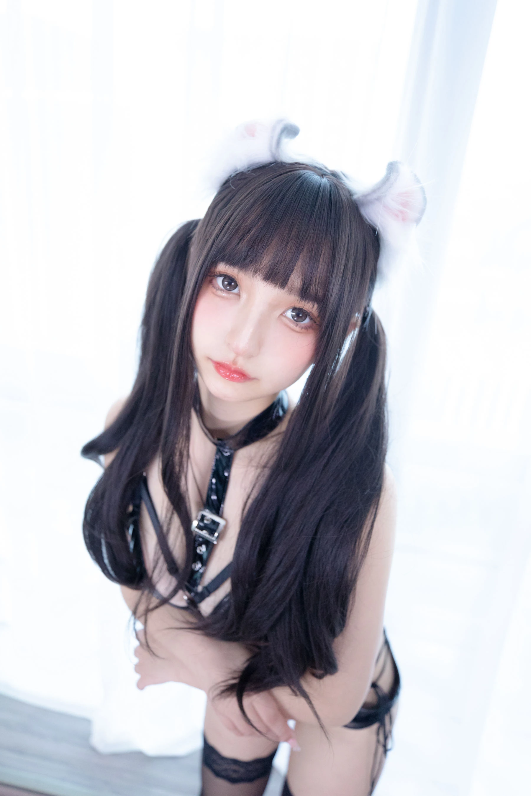 萝莉神楽板真冬 黑丝与黑胶插图3