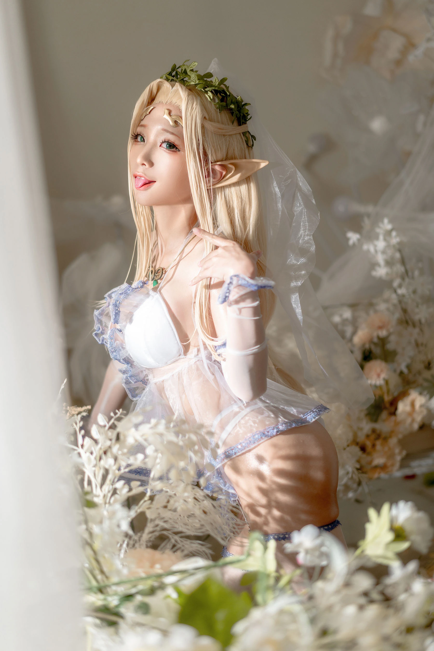 动漫博主蠢沫沫 – 白精灵 婚纱 [60P]插图6