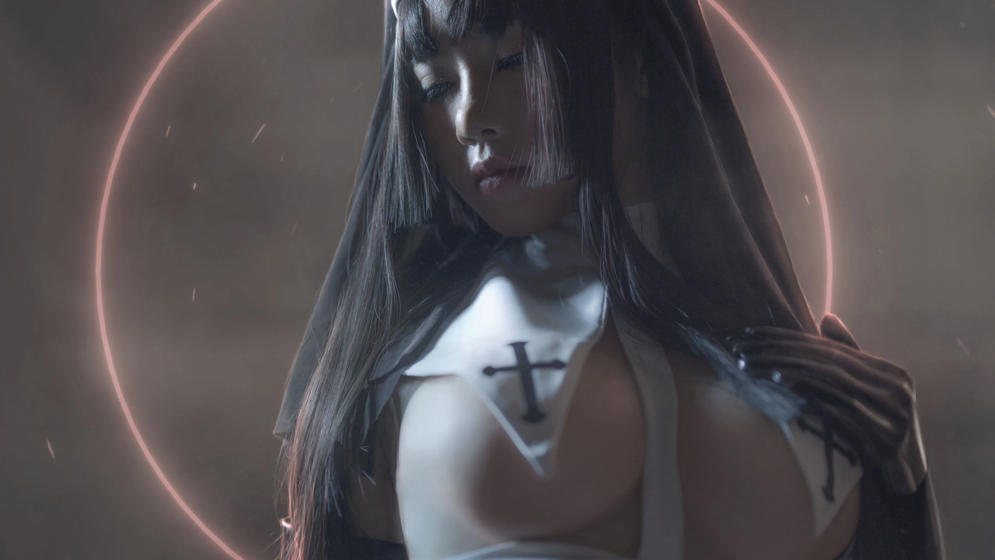 动漫博主uki雨季 – 修女黑胶衣插图5
