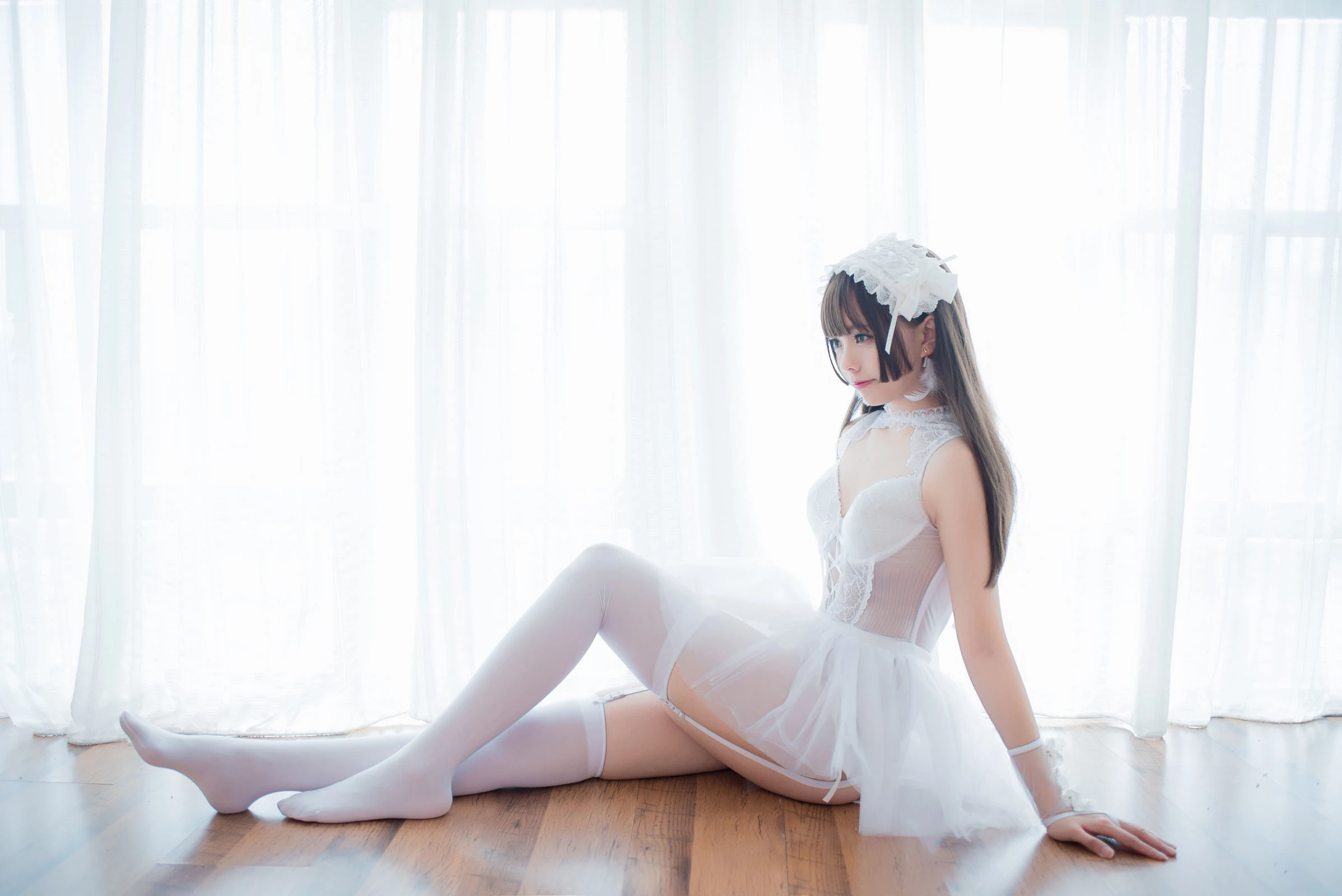 萌系小野妹子w – 白色纱裙+蕾姆护士+蕾姆兔女郎插图3