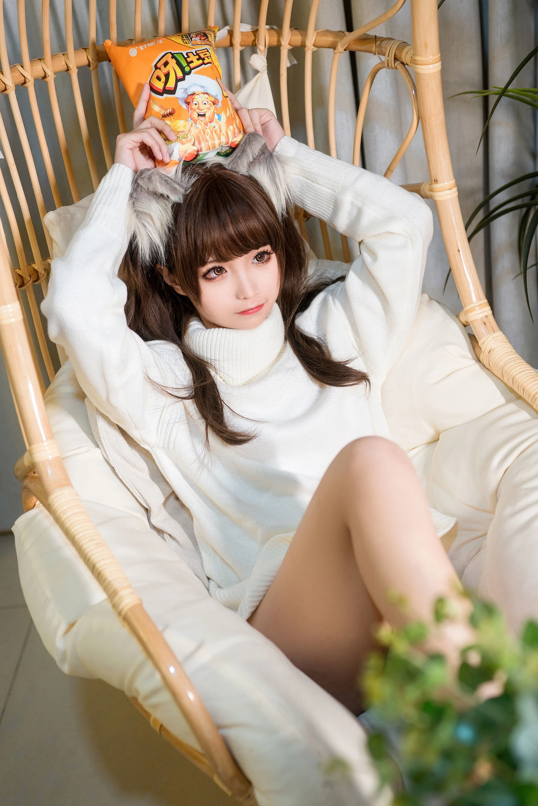 动漫博主蠢沫沫 白毛衣 [45P]插图2