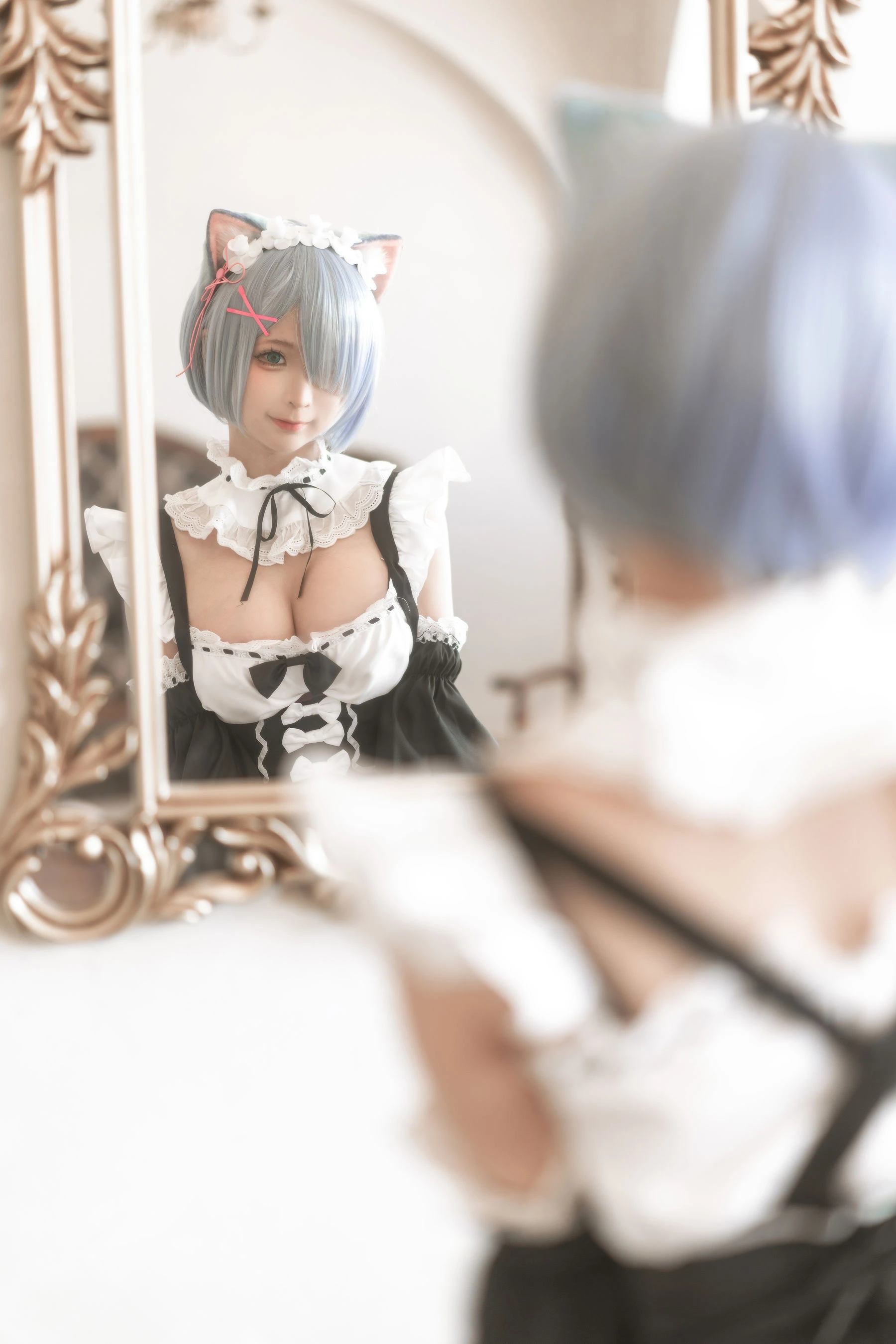 动漫博主蠢沫沫 – 猫耳雷姆 [33P]插图1