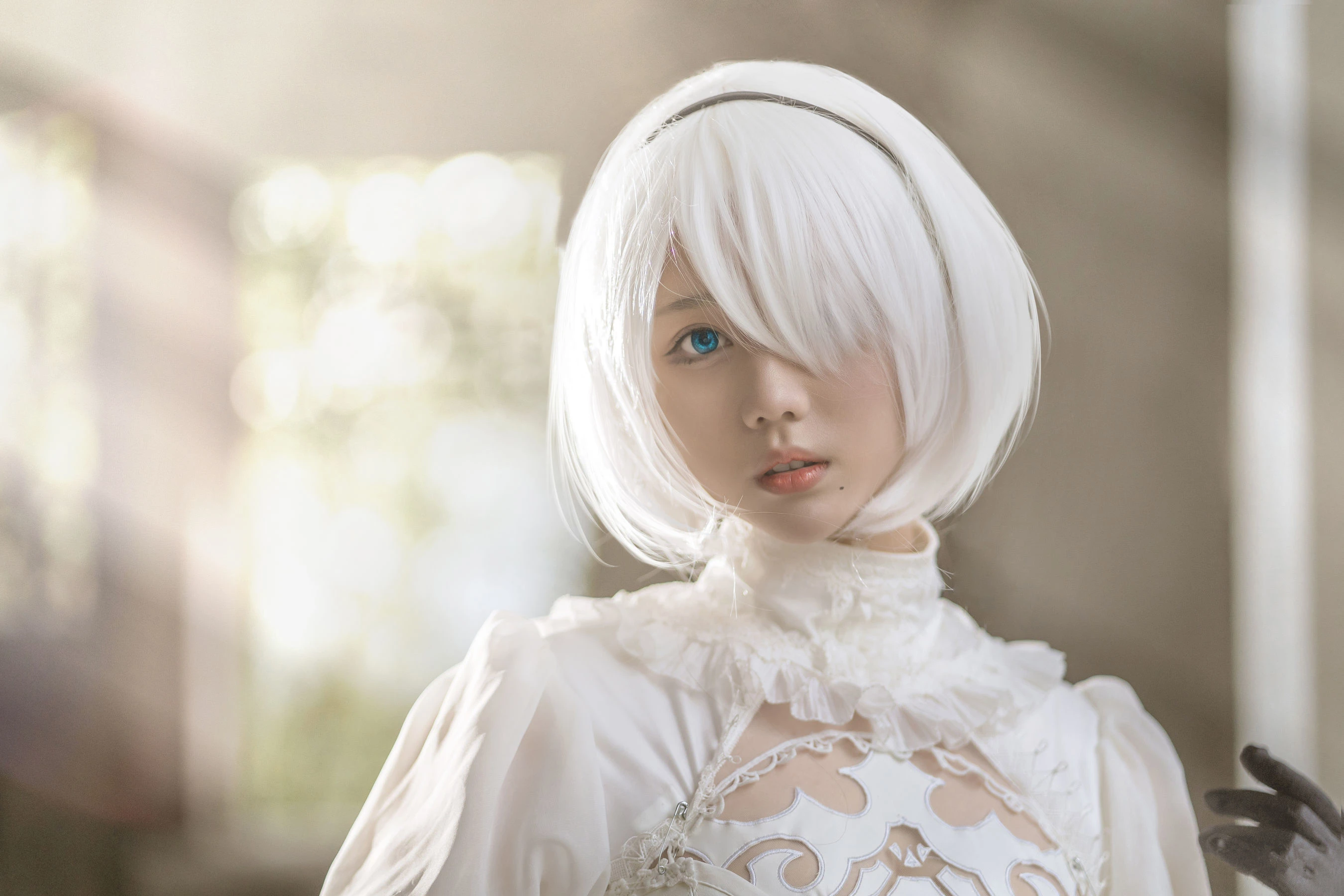 微博福利姬镜酱 2B白色婚纱插图7