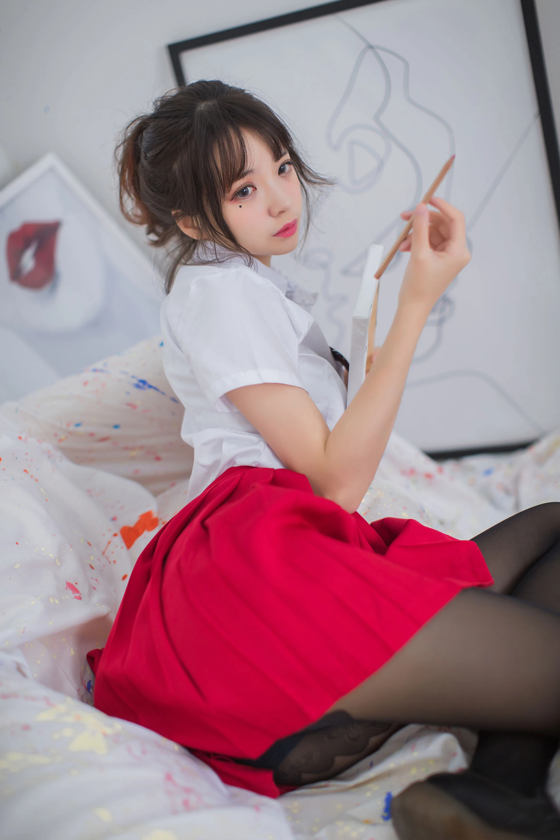 疯猫ss 画室JK少女插图3