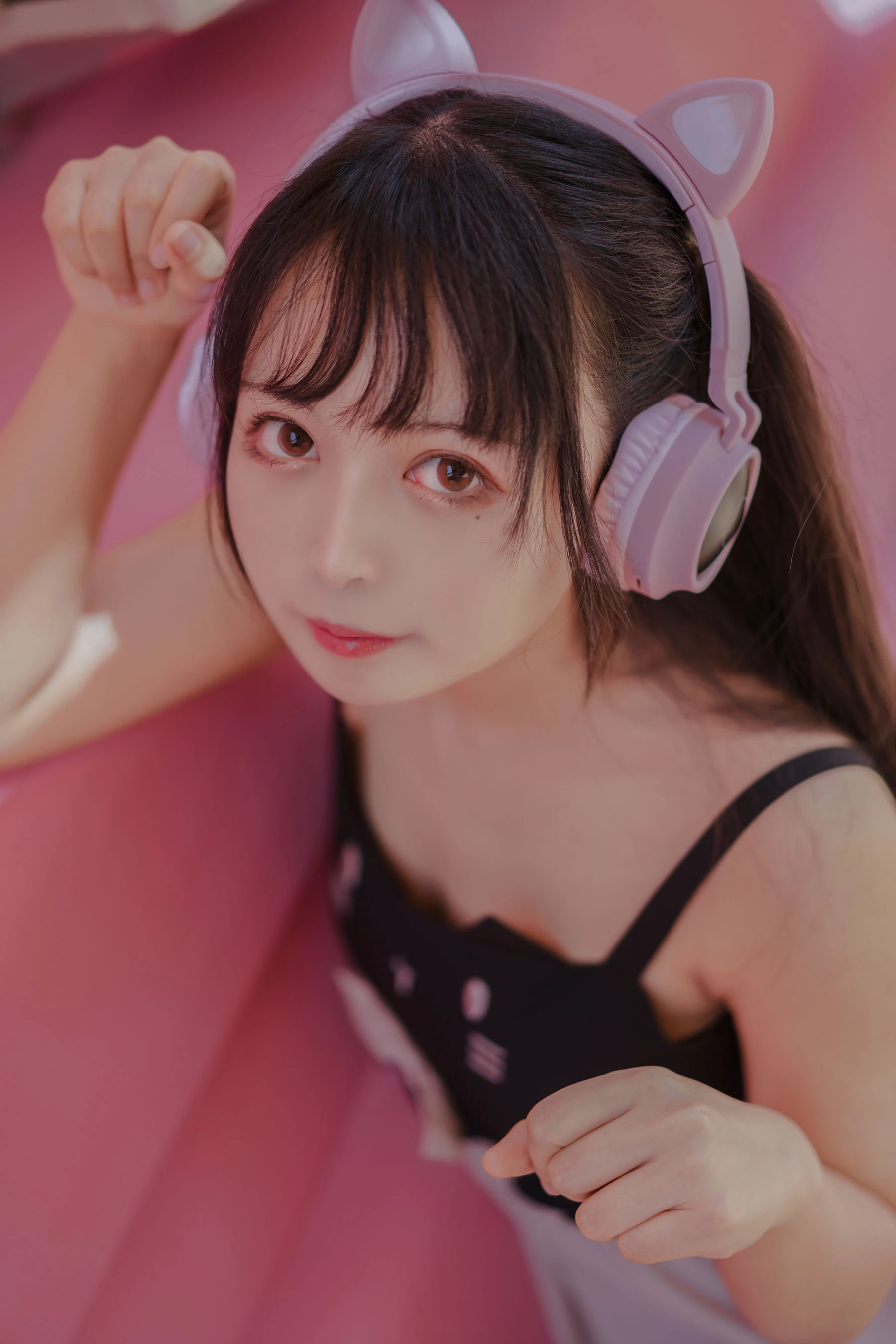 大眼萌妹黑猫猫OvO – pink插图3