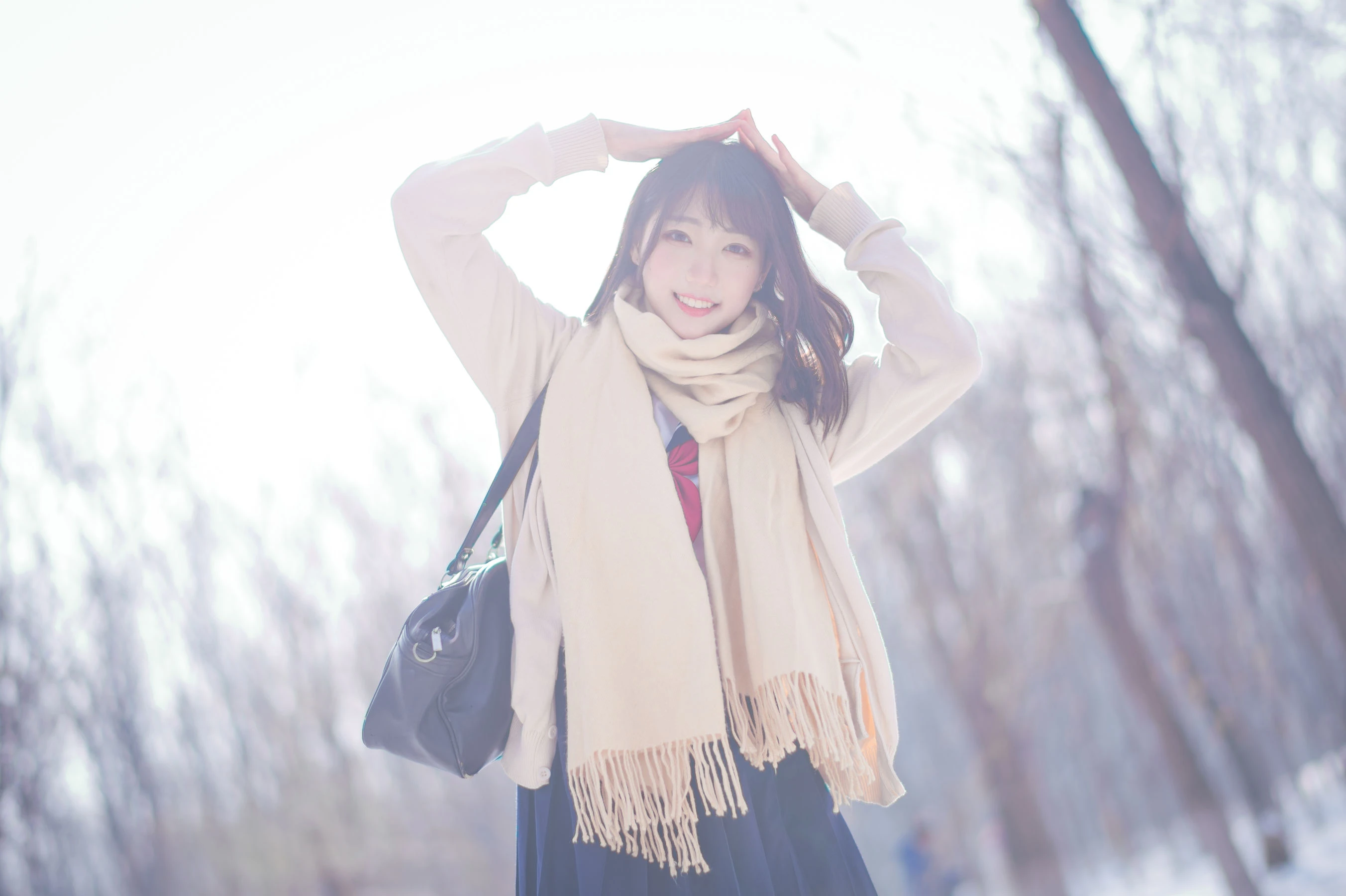 周叽是可爱兔兔 – 雪景JK [15P]插图5