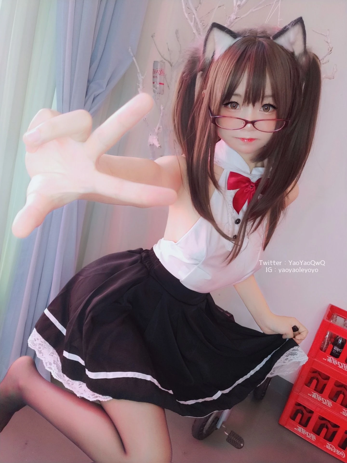 萌妹子Coser摇摇乐yoyo – 黑色紧身衣插图6