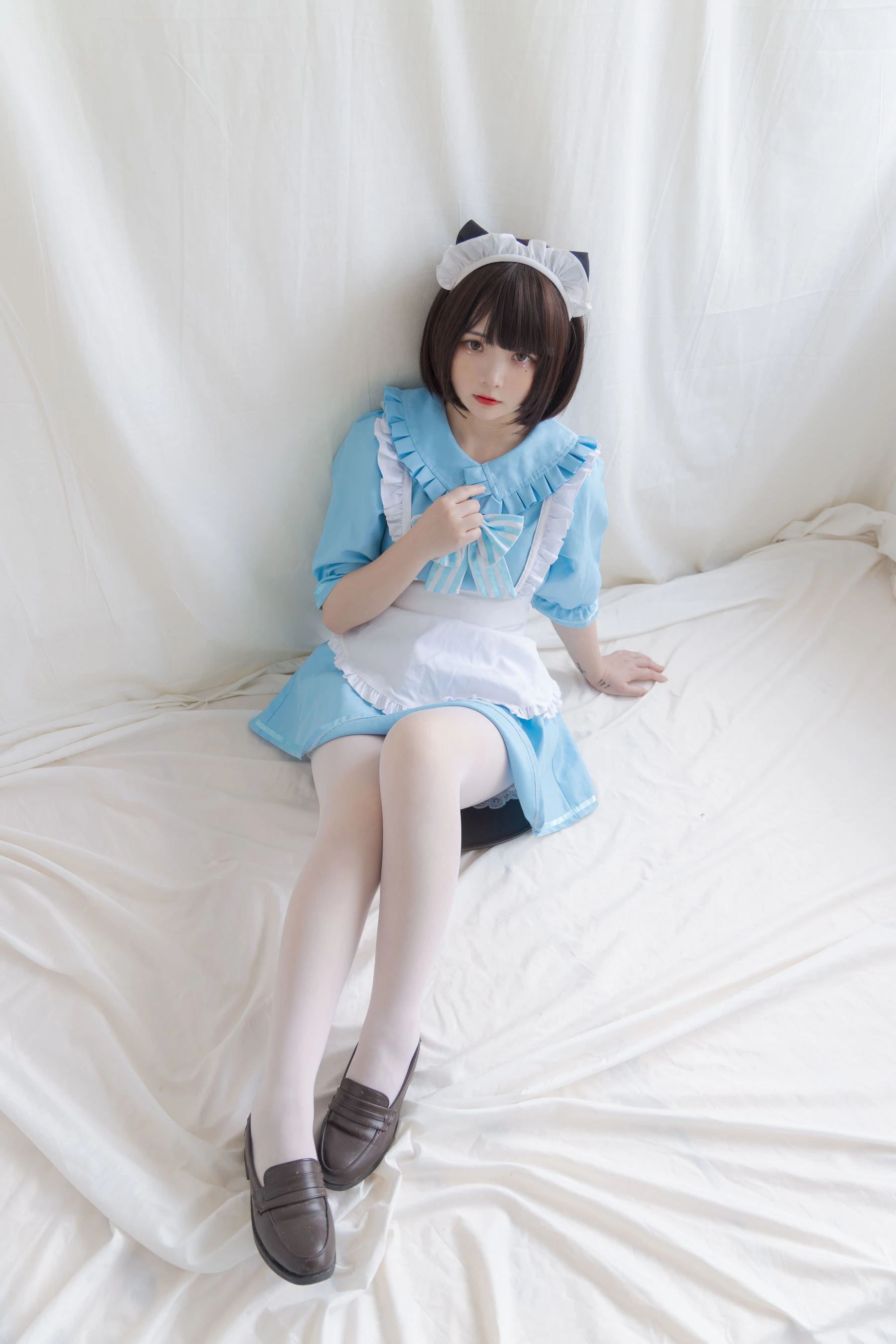 二次元美女古川kagura – 蓝色小猫女仆插图6