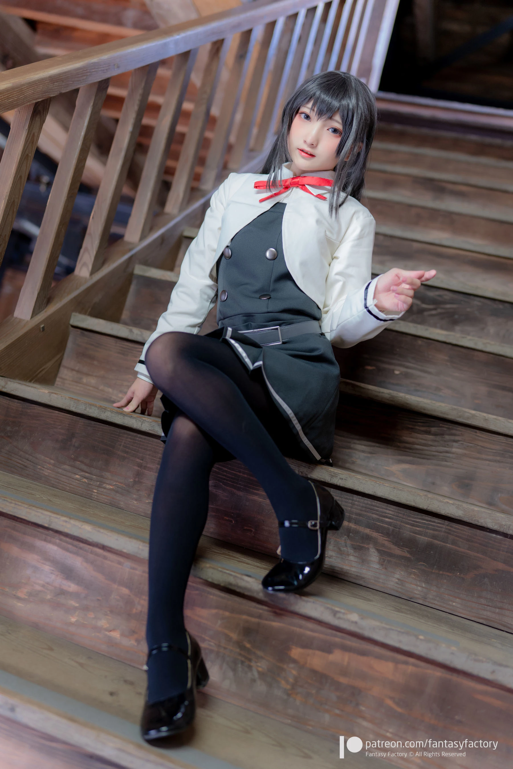 小丁Cosplay 2020.01 [Fantasy Factory] 黑丝 和服 JK插图3